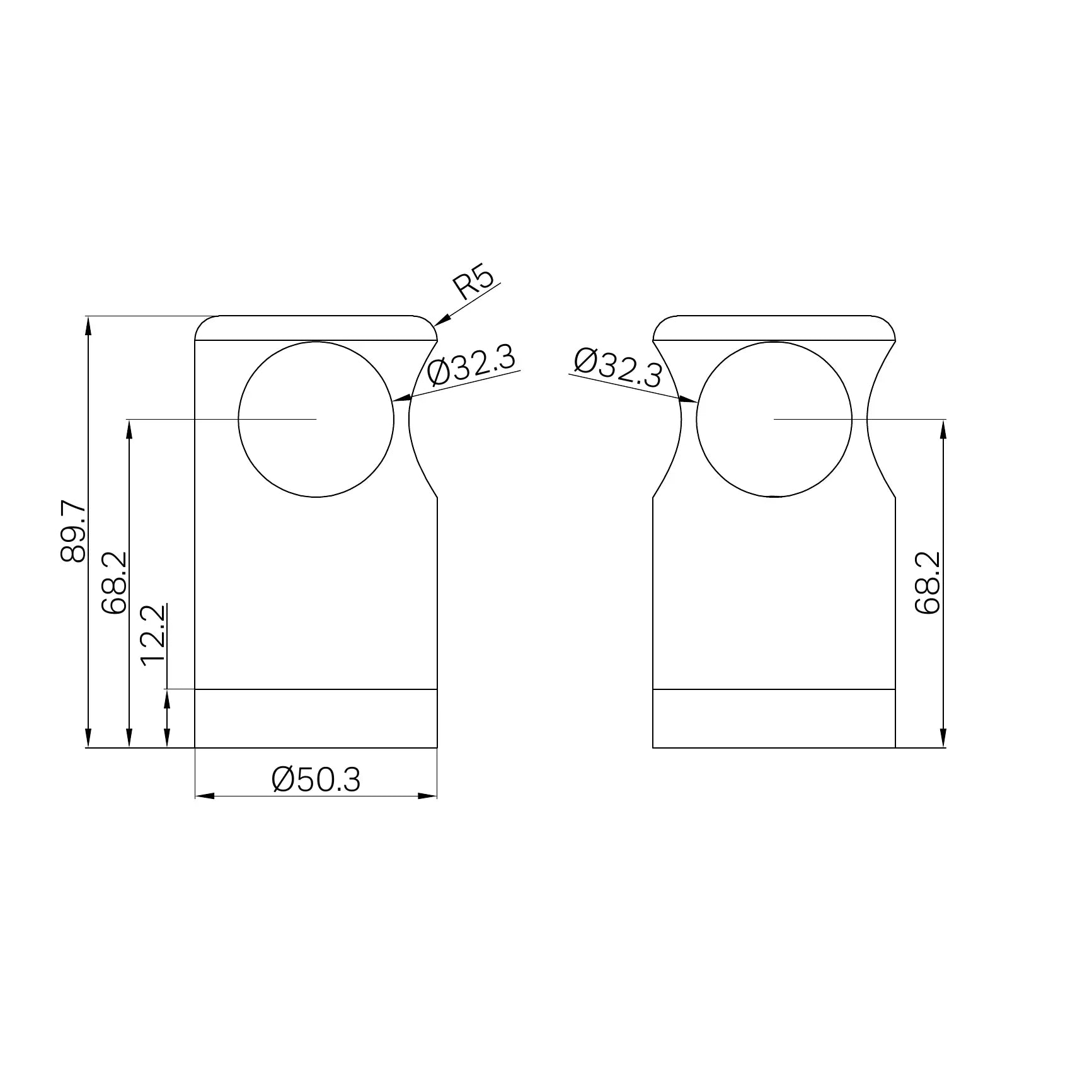 Mecca Care Make Your Own 32mm Grab Rail T Bar Bracket