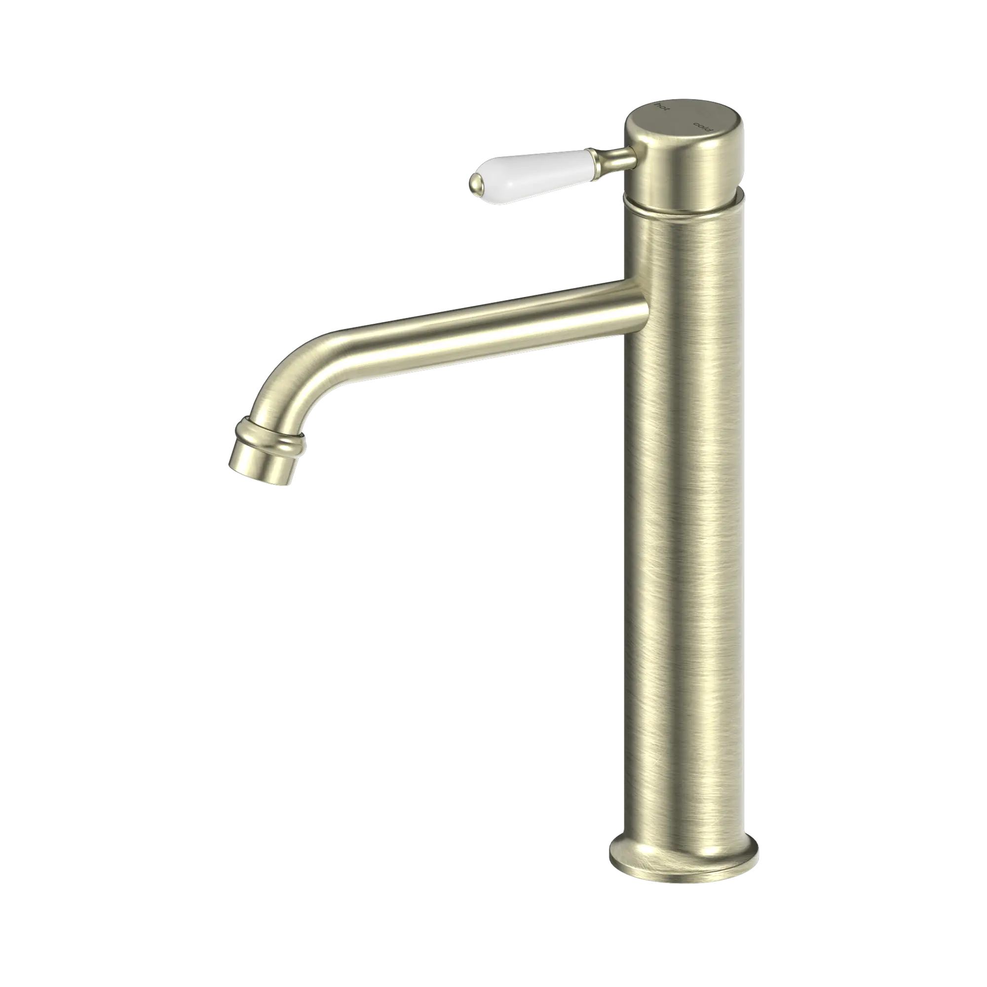York Straight Tall Basin Mixer With White Porcelain Lever
