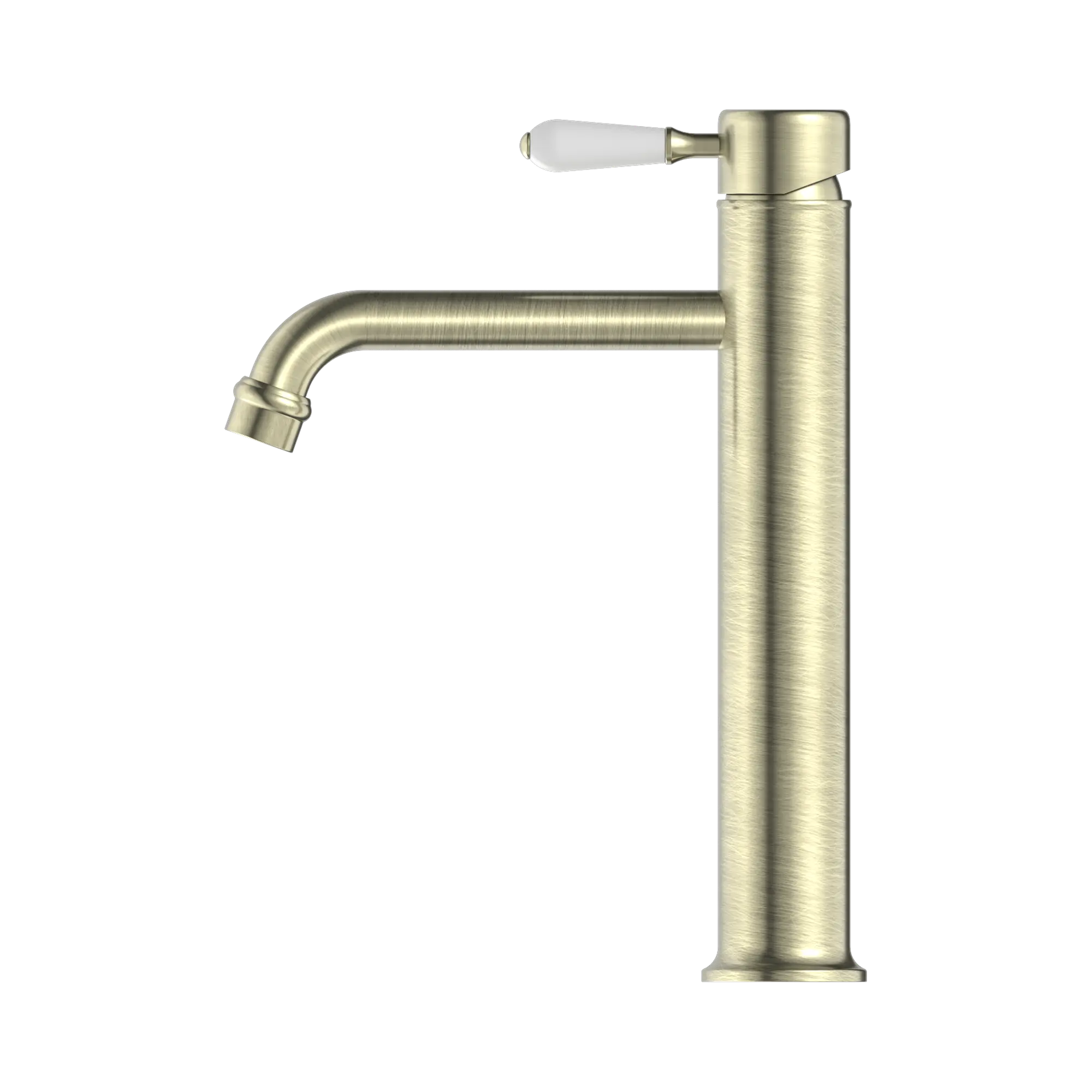 York Straight Tall Basin Mixer With White Porcelain Lever