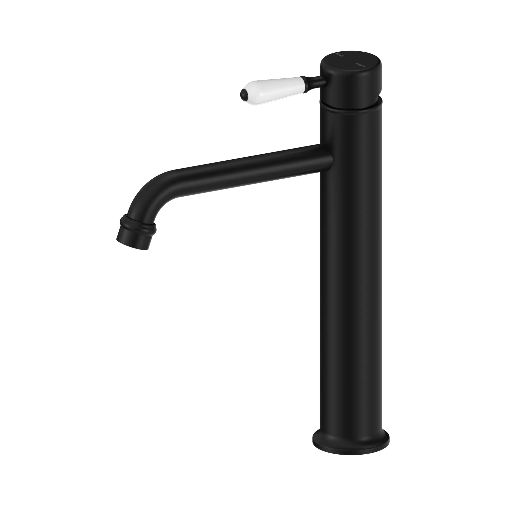 York Straight Tall Basin Mixer With White Porcelain Lever