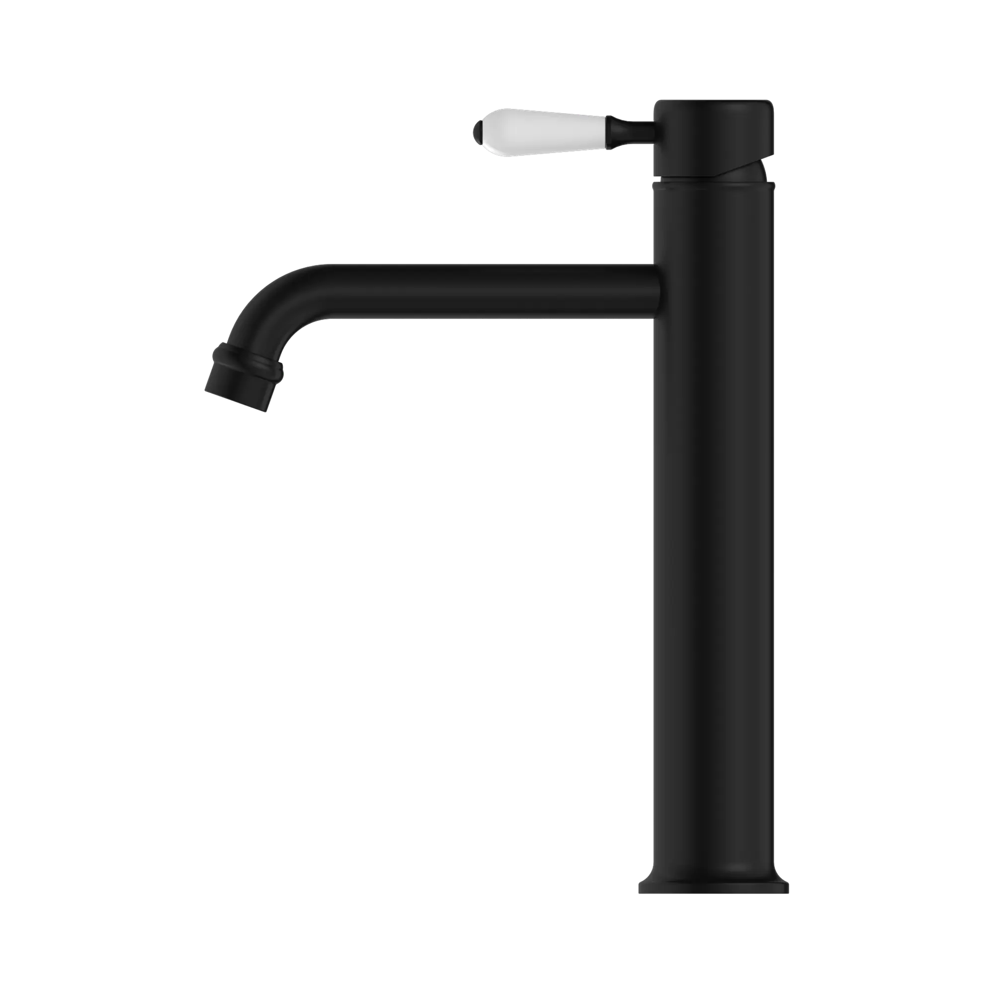 York Straight Tall Basin Mixer With White Porcelain Lever