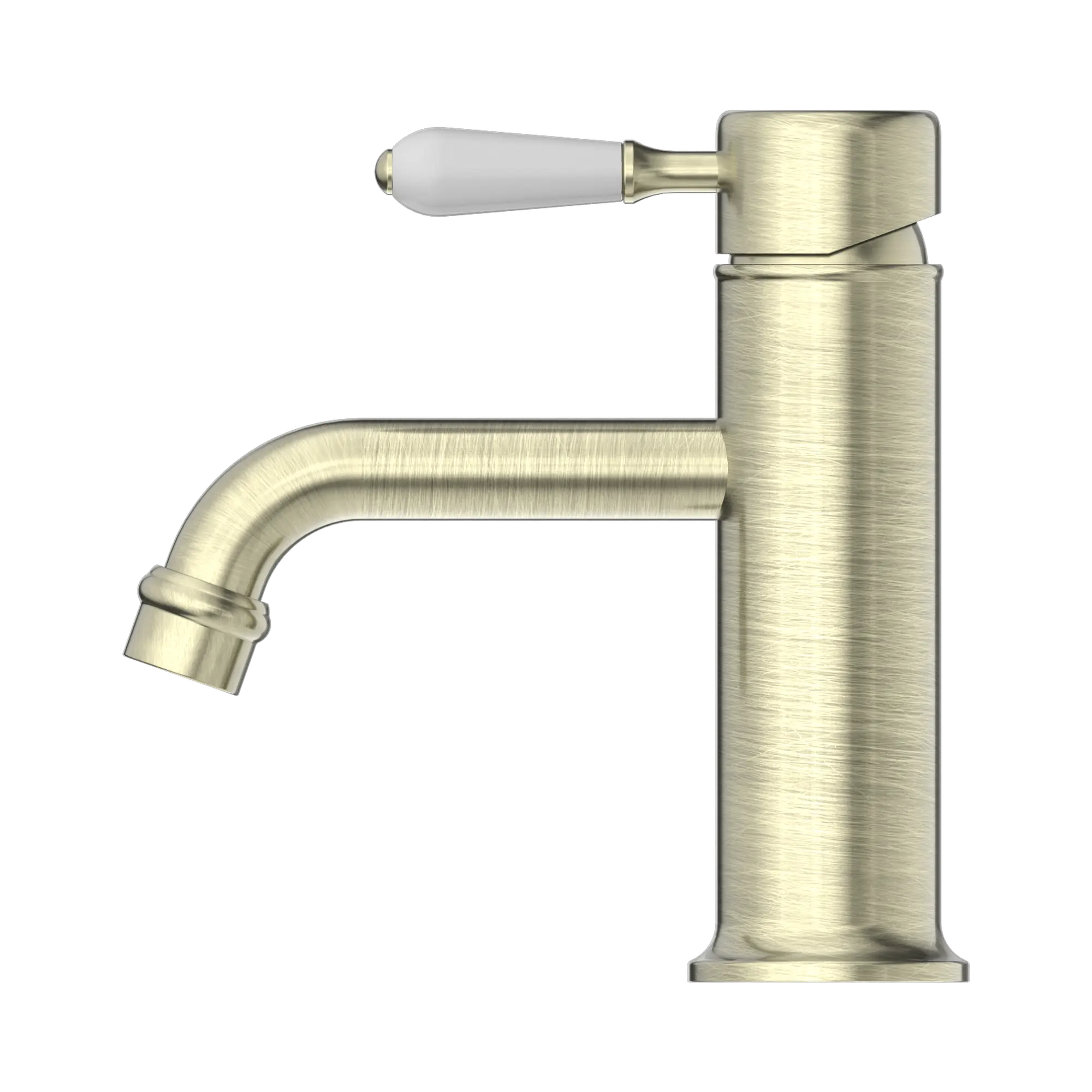 York Straight Basin Mixer With White Porcelain Lever