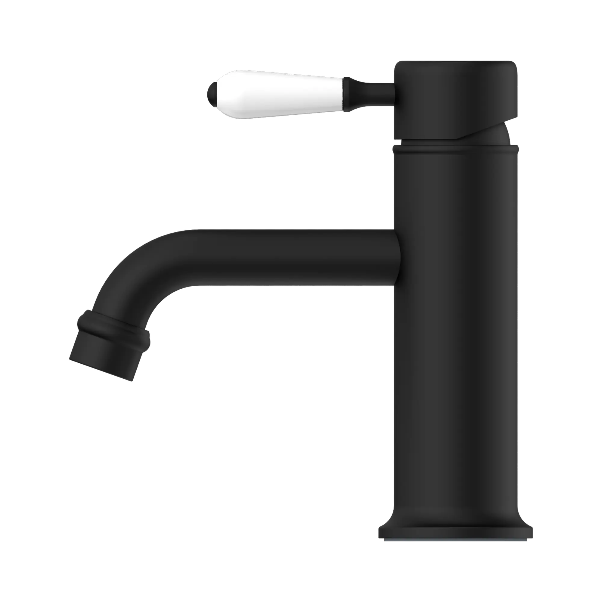 York Straight Basin Mixer With White Porcelain Lever