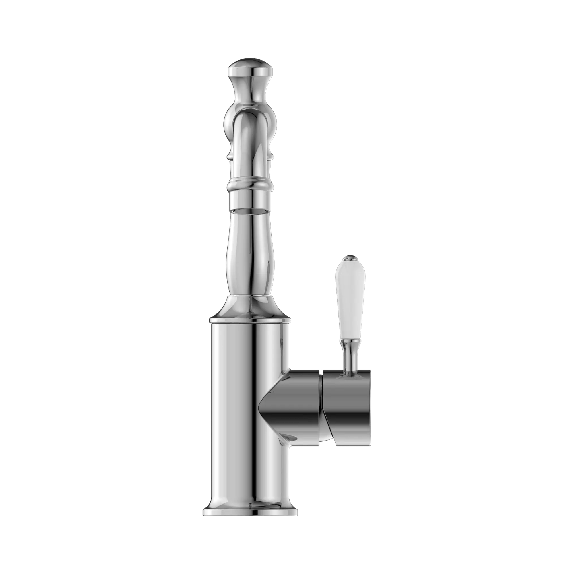 York Basin Mixer Hook Spout With White Porcelain Lever