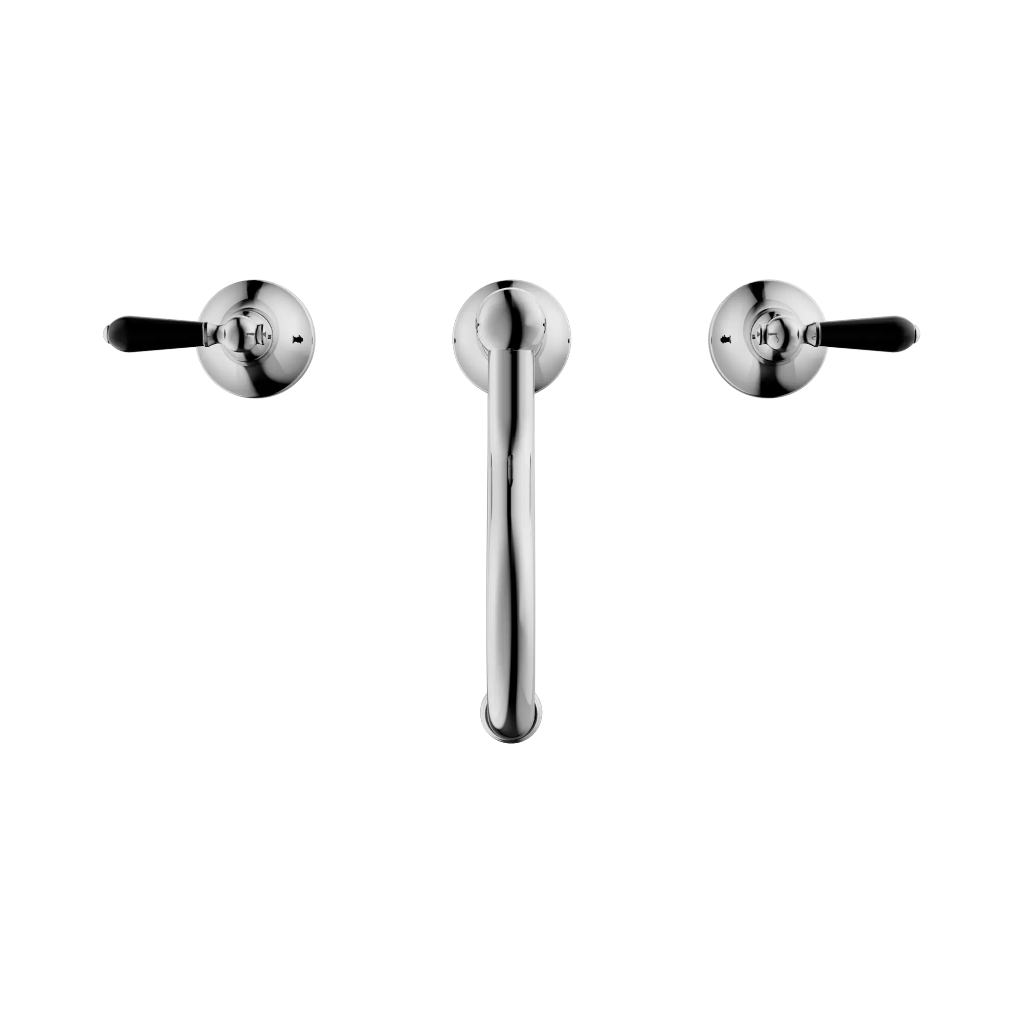 York Basin Set With Black Porcelain Lever
