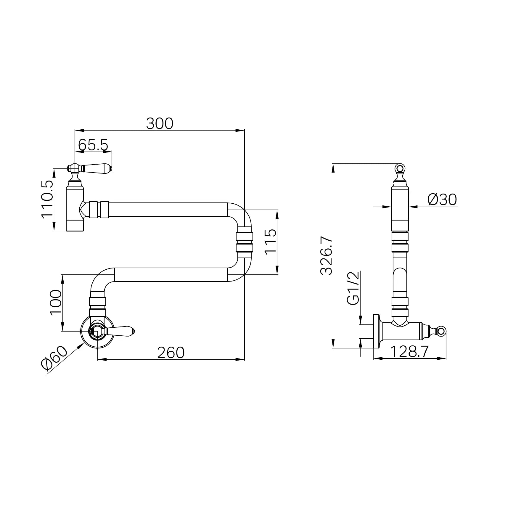 York Wall Mounted Pot Filler