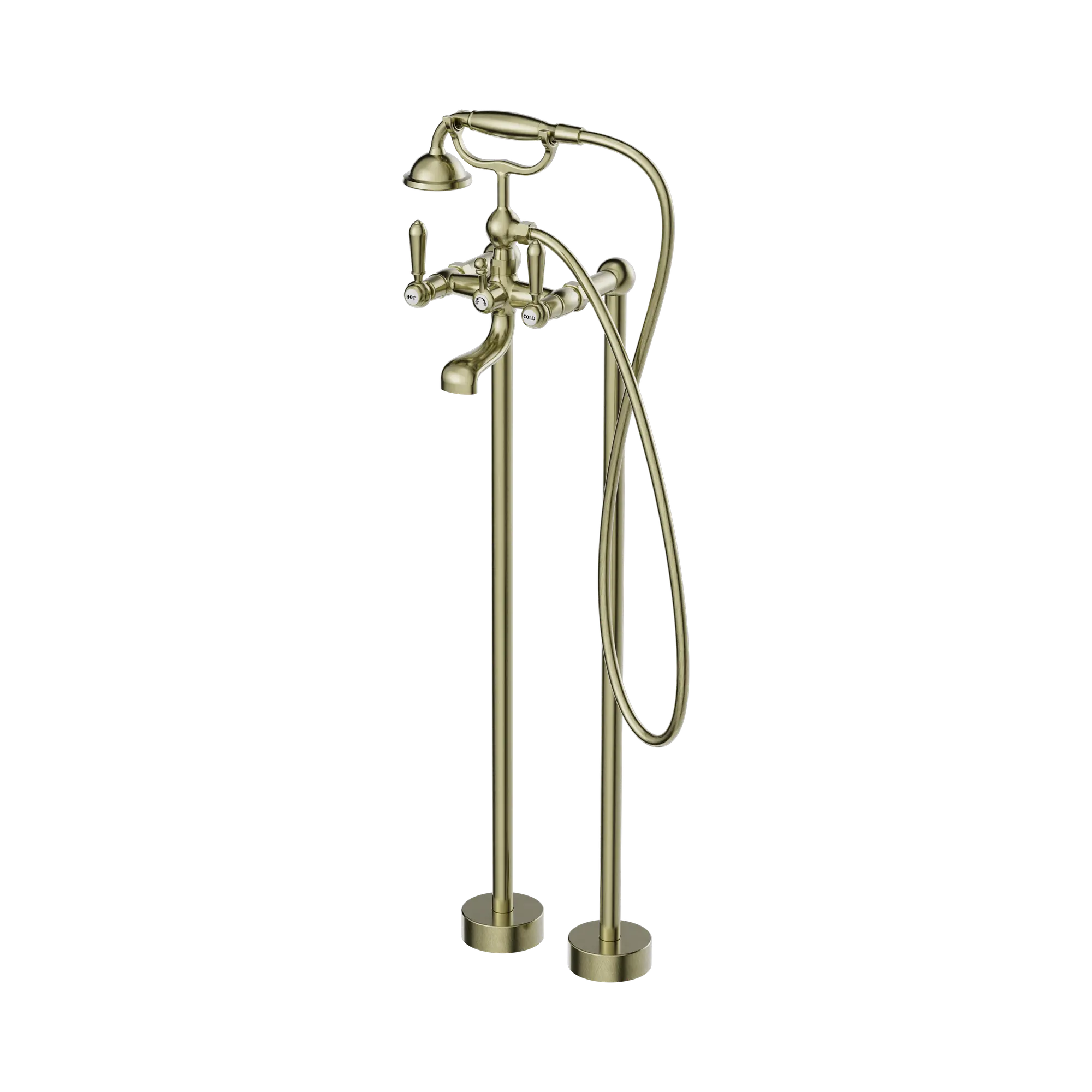 York Freestanding Bath Set With Metal Hand Shower