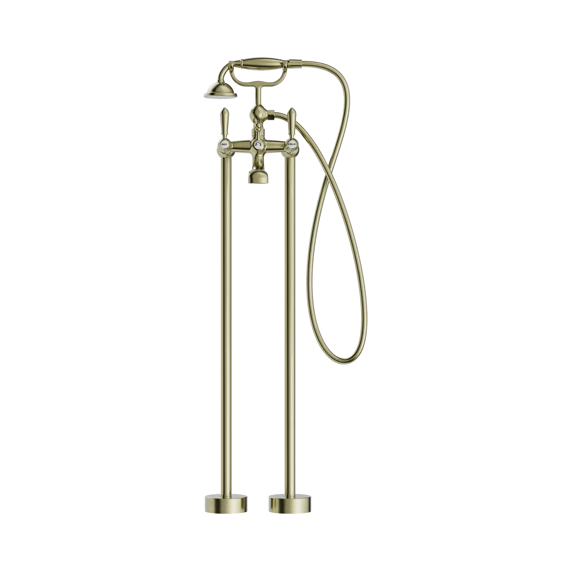 York Freestanding Bath Set With Metal Hand Shower