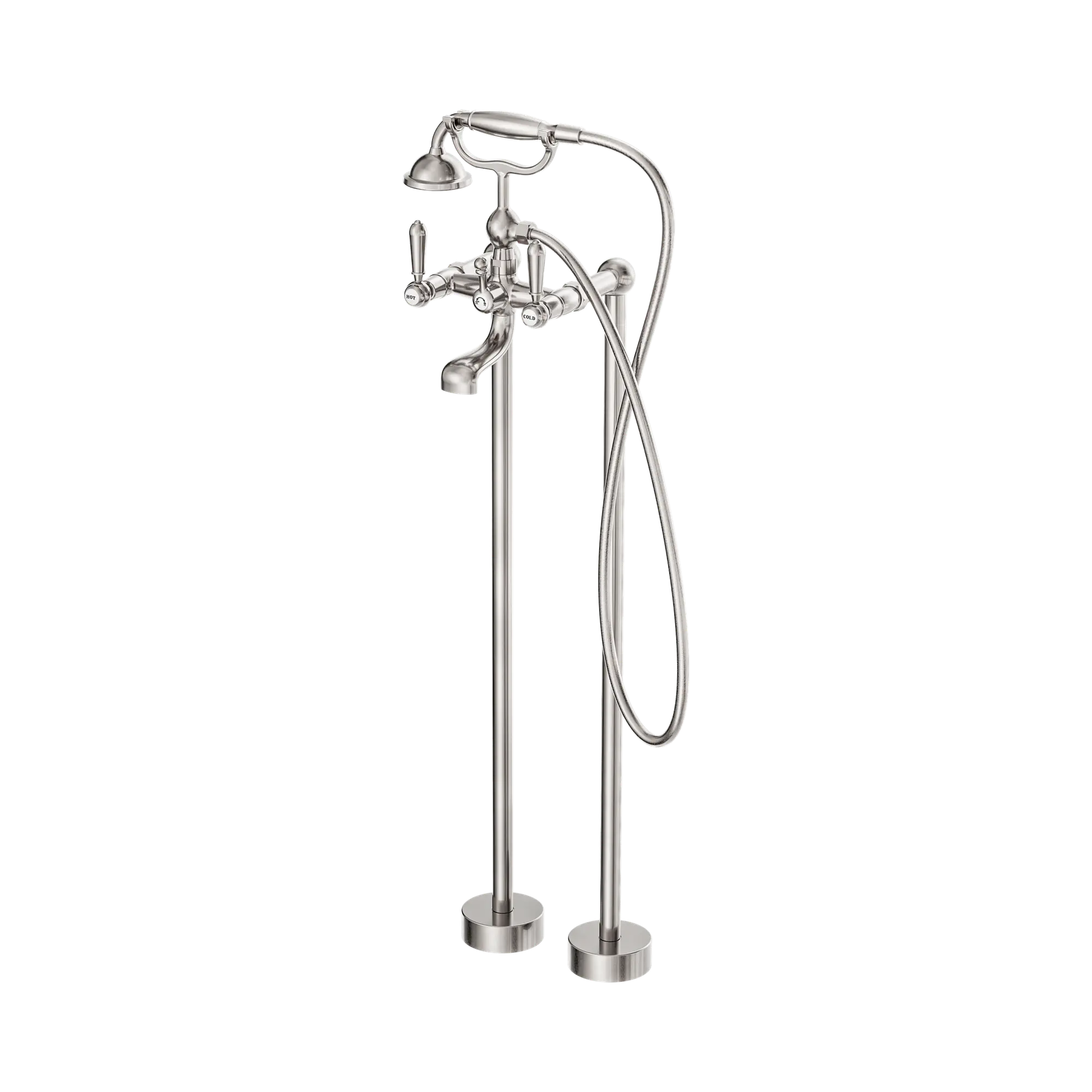 York Freestanding Bath Set With Metal Hand Shower