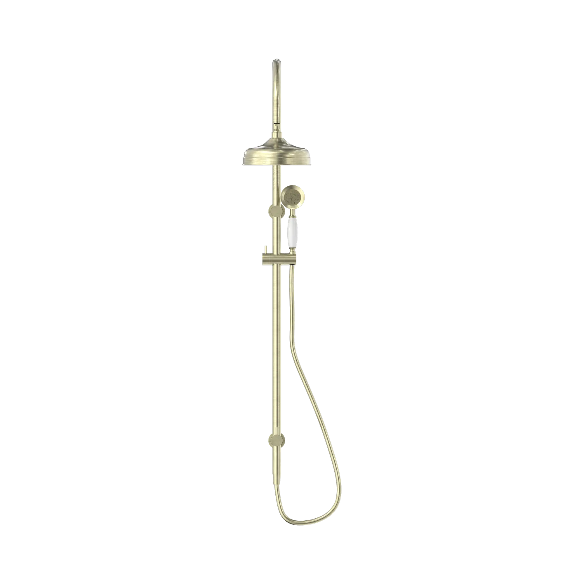York Twin Shower With White Porcelain Hand Shower