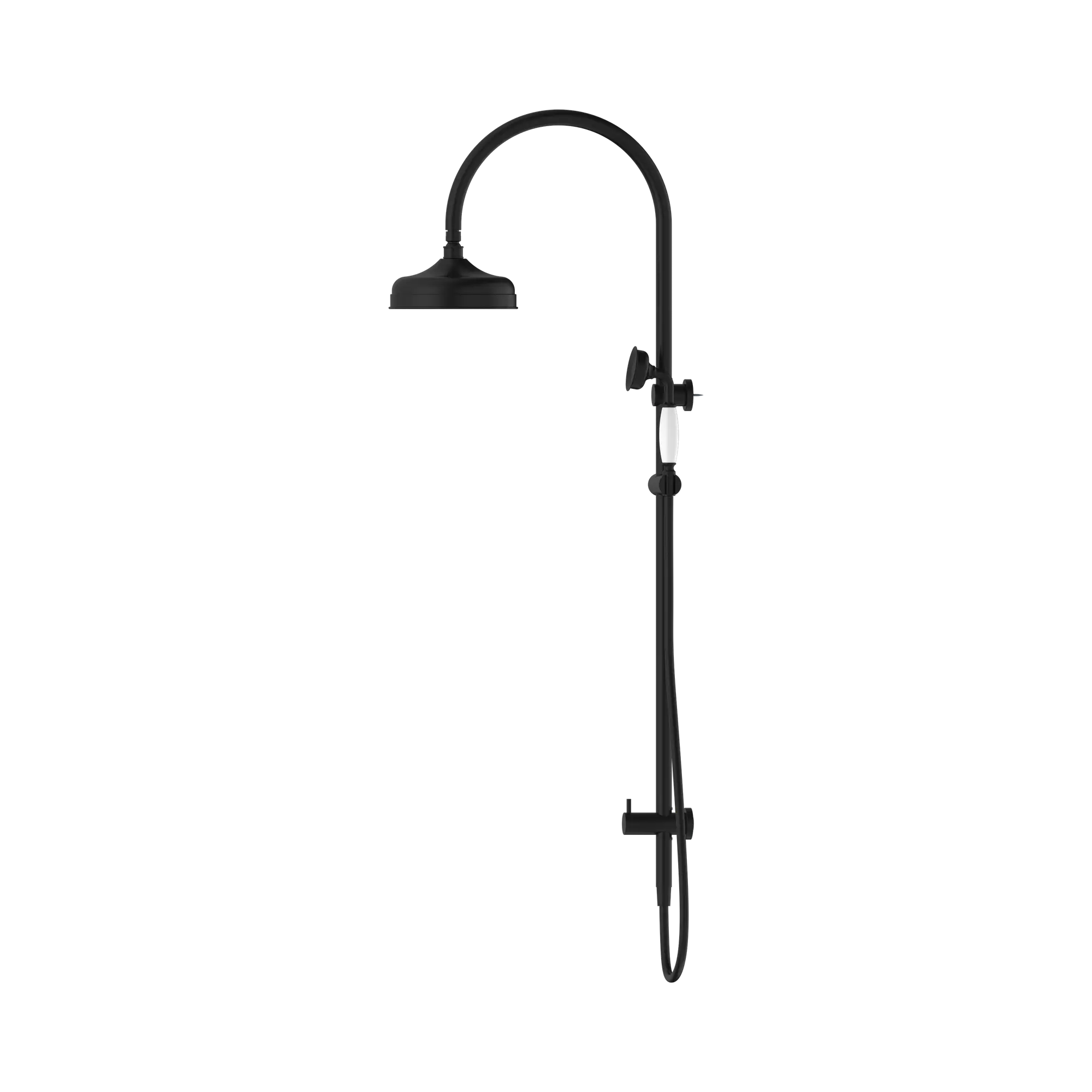 York Twin Shower With White Porcelain Hand Shower