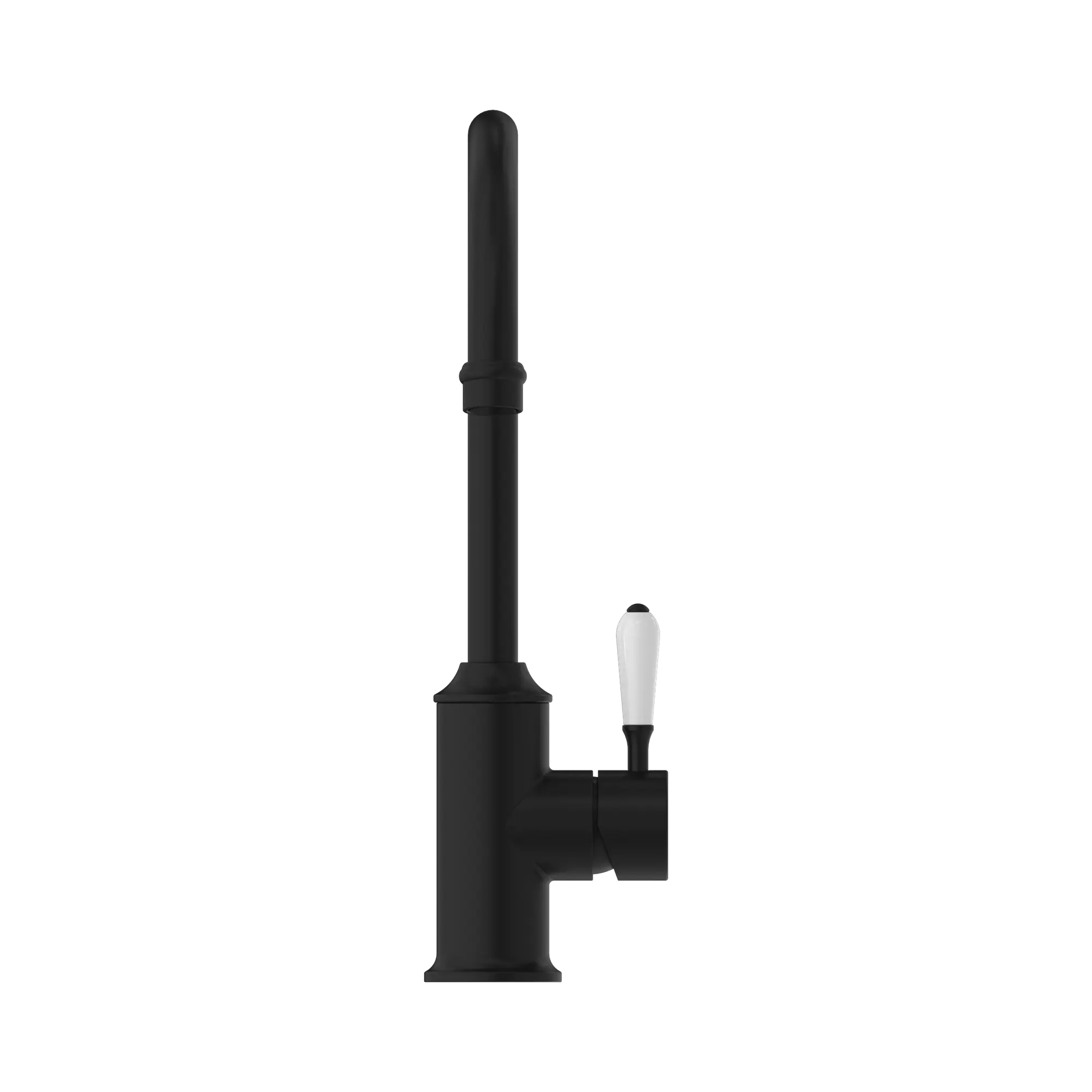 York Kitchen Mixer Gooseneck Spout With White Porcelain Lever