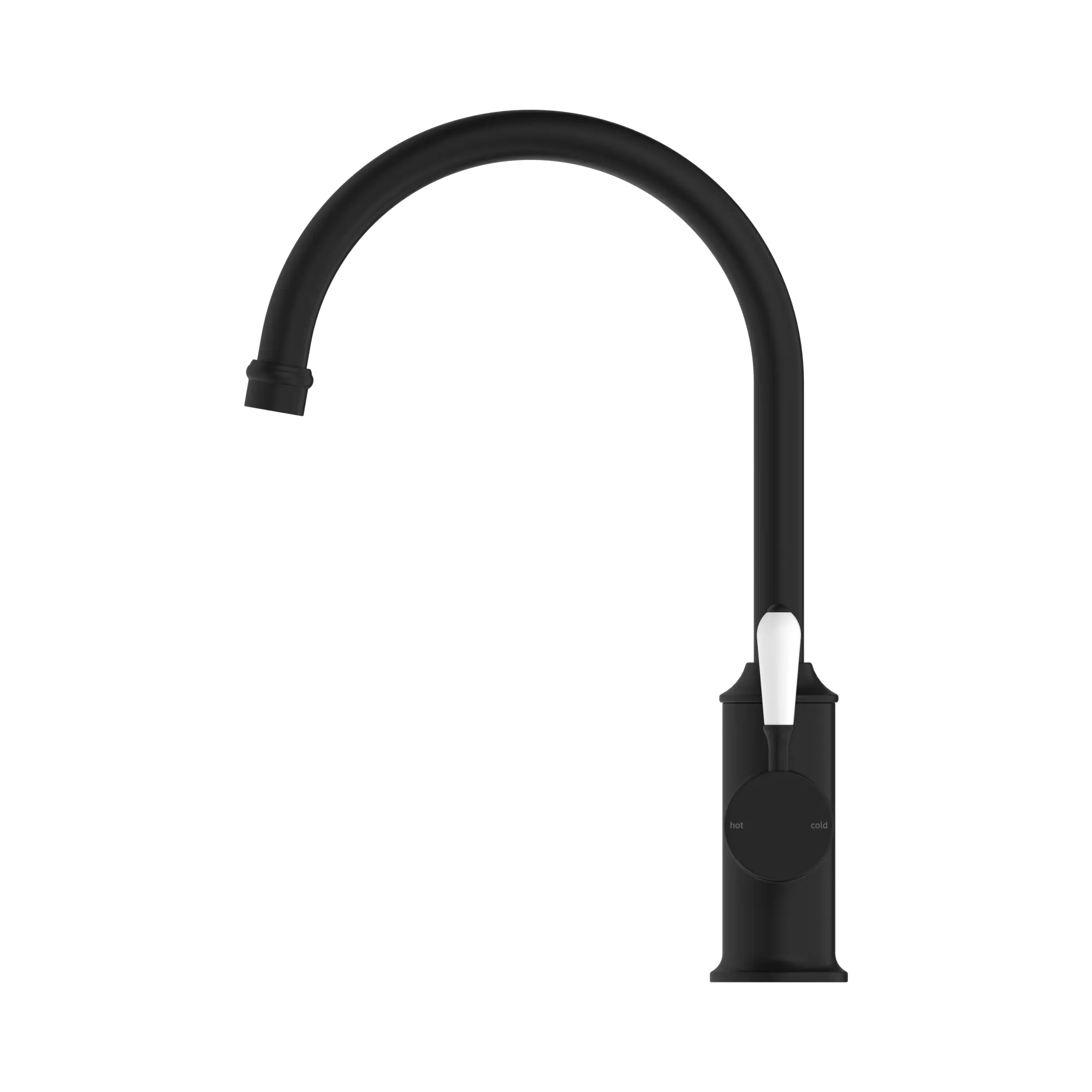 York Kitchen Mixer Gooseneck Spout With White Porcelain Lever