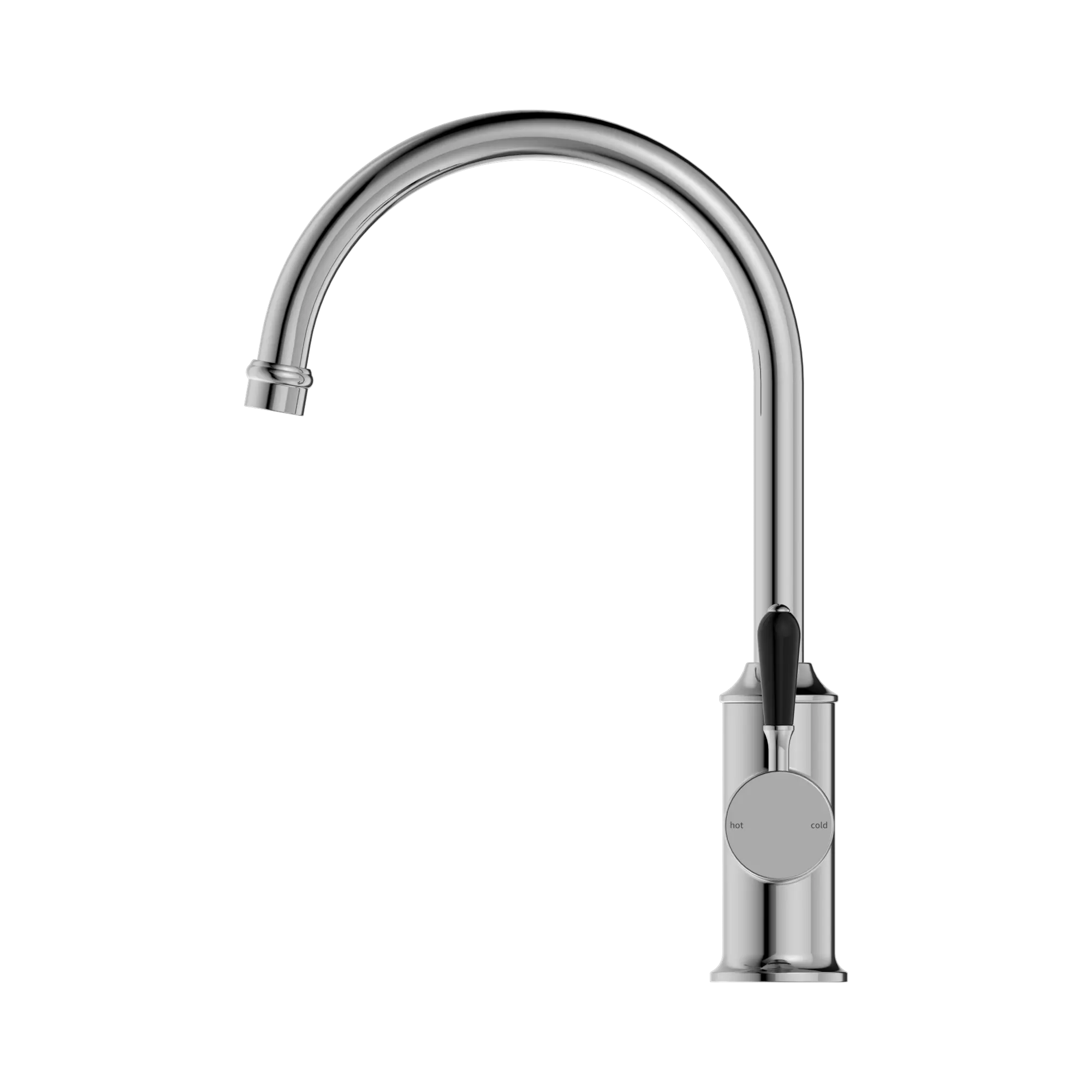 York Kitchen Mixer Gooseneck Spout With Black Porcelain Lever