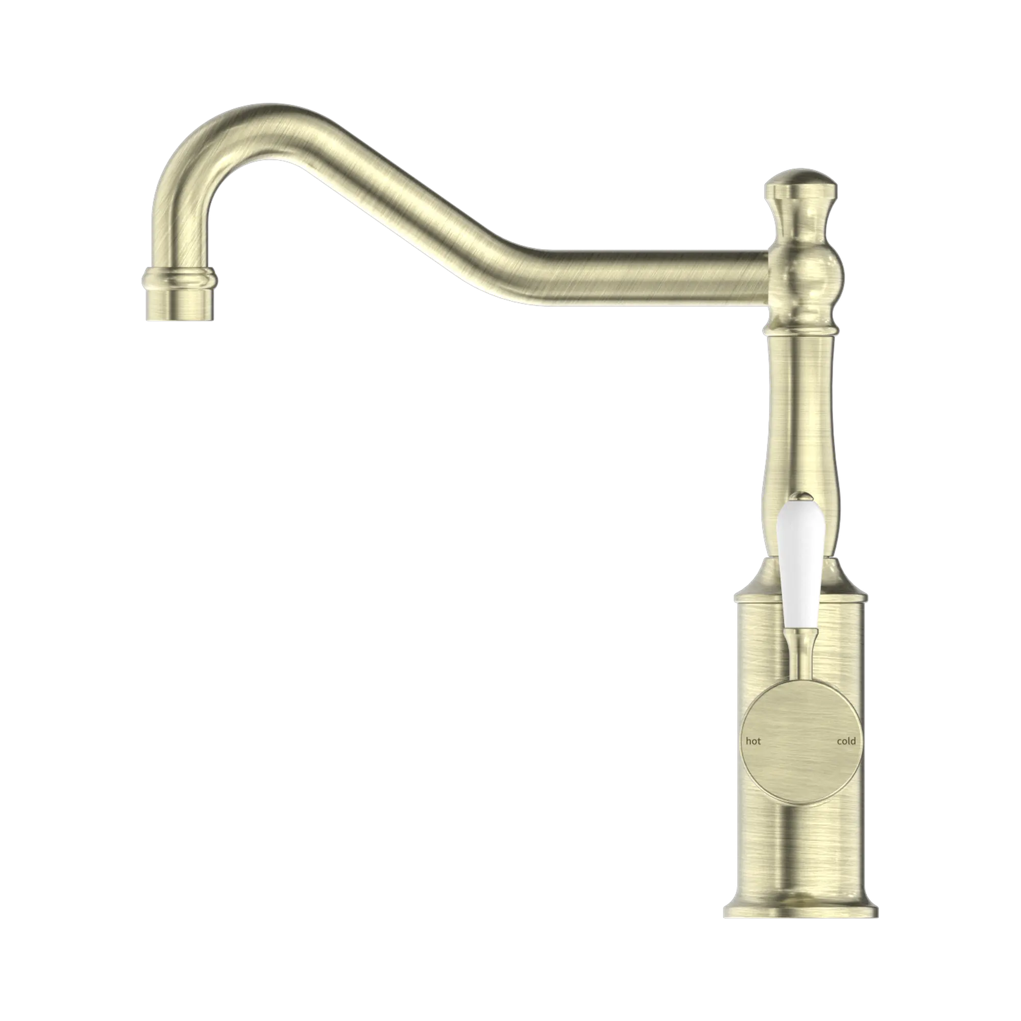 York Kitchen Mixer Hook Spout With White Porcelain Lever