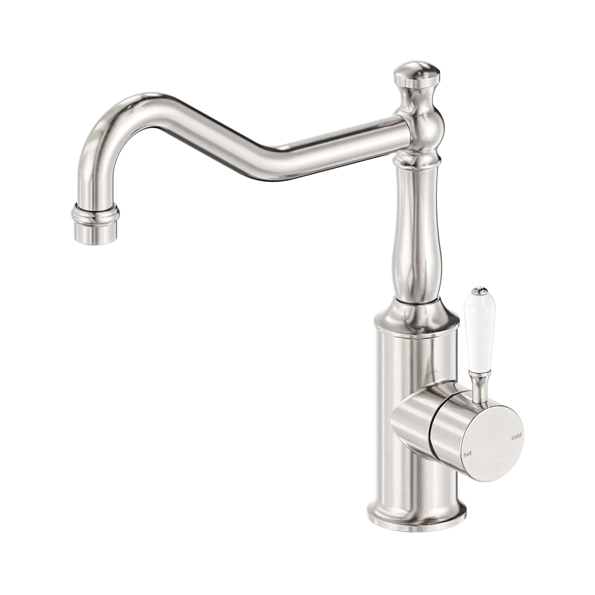 York Kitchen Mixer Hook Spout With White Porcelain Lever
