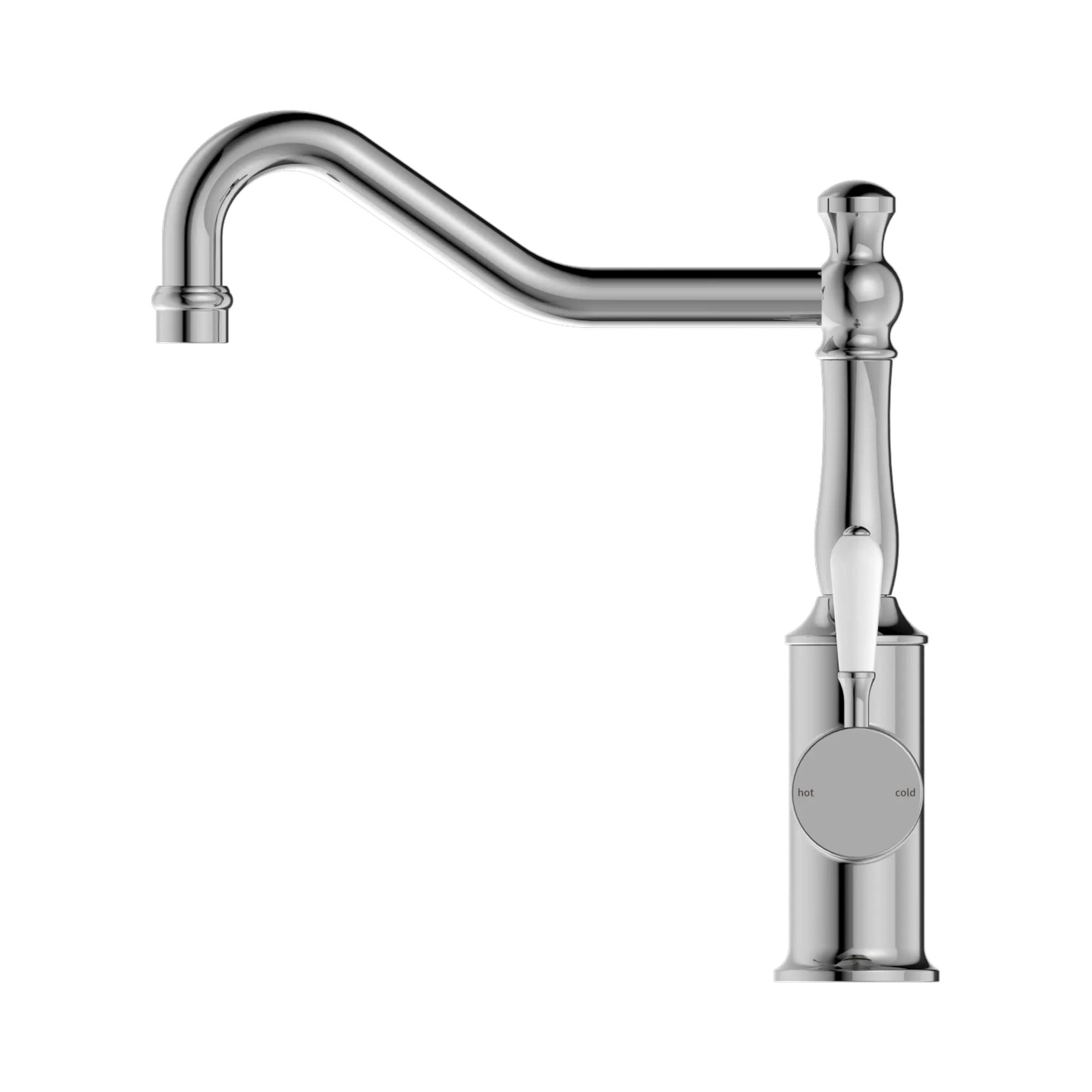 York Kitchen Mixer Hook Spout With White Porcelain Lever