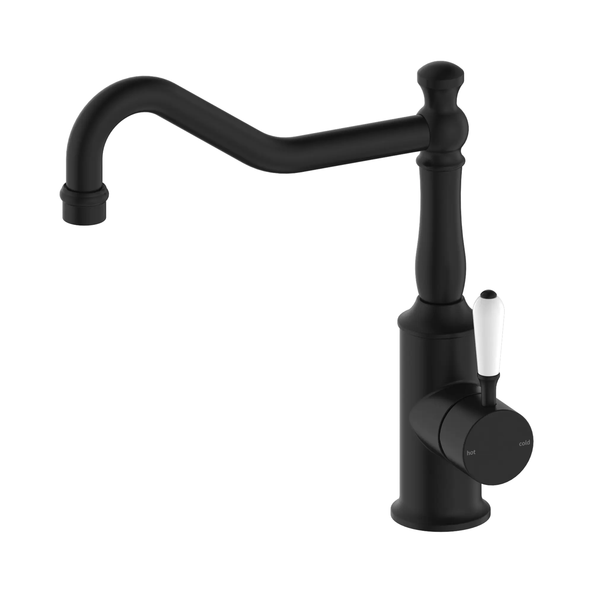 York Kitchen Mixer Hook Spout With White Porcelain Lever