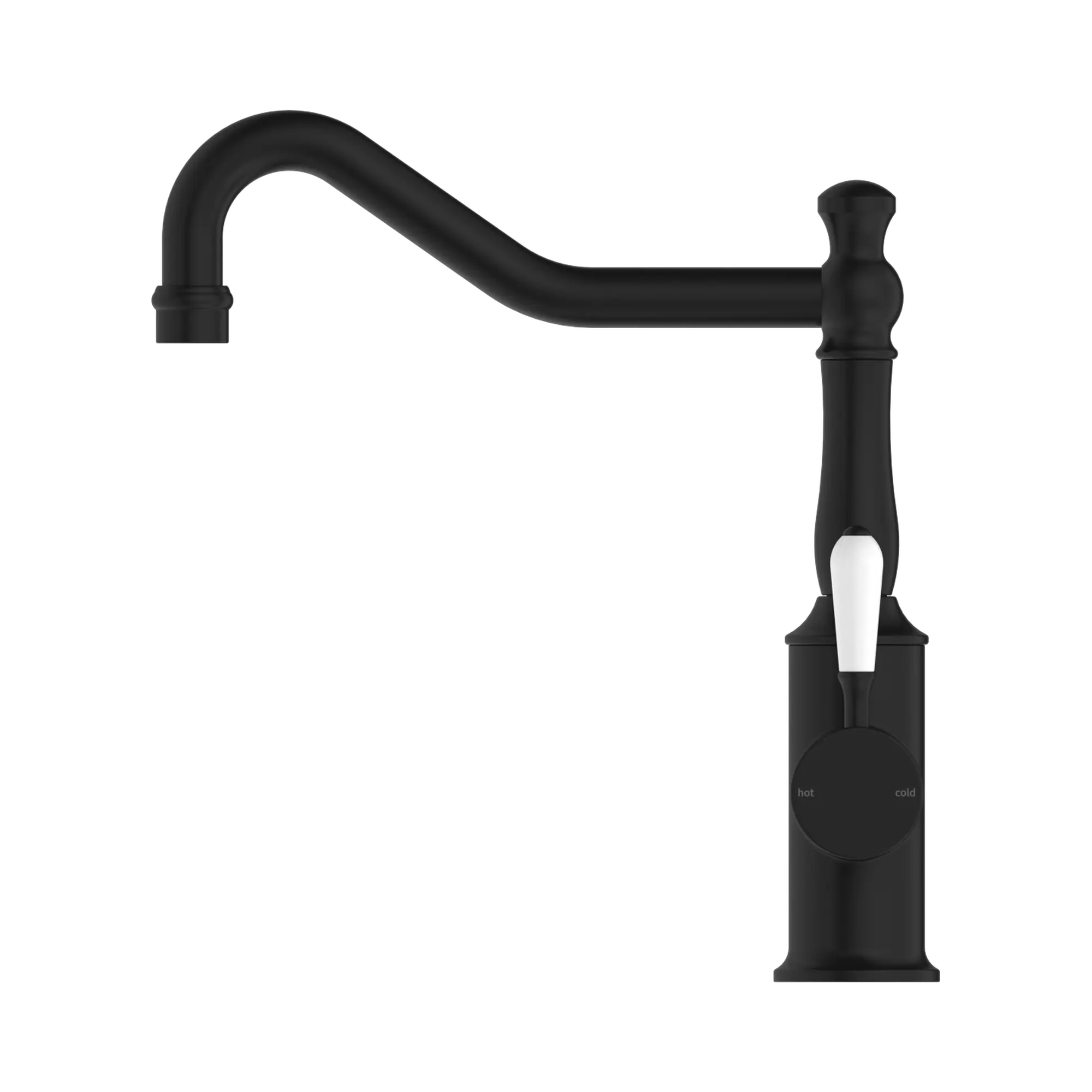 York Kitchen Mixer Hook Spout With White Porcelain Lever