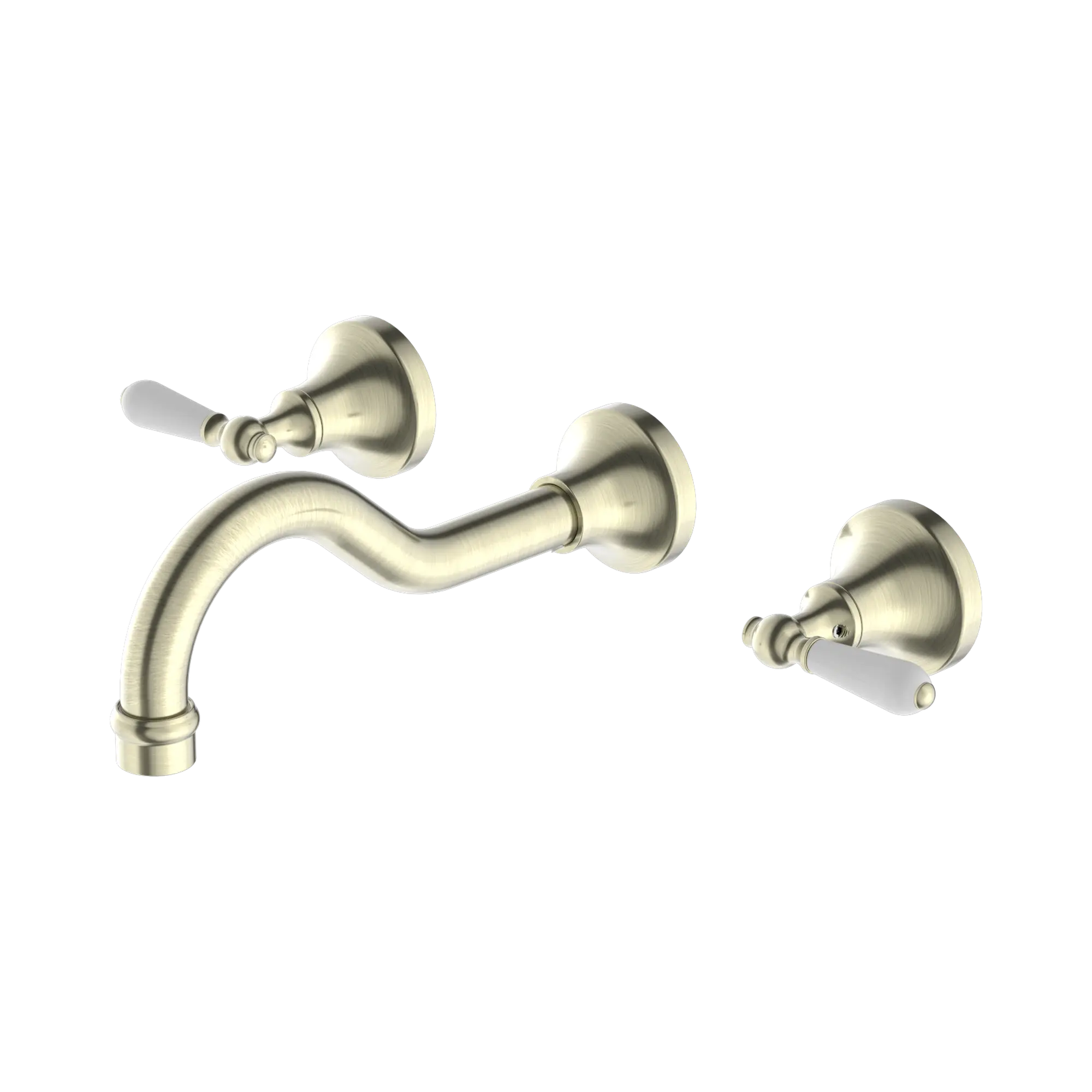 York Wall Basin Set With White Porcelain Lever