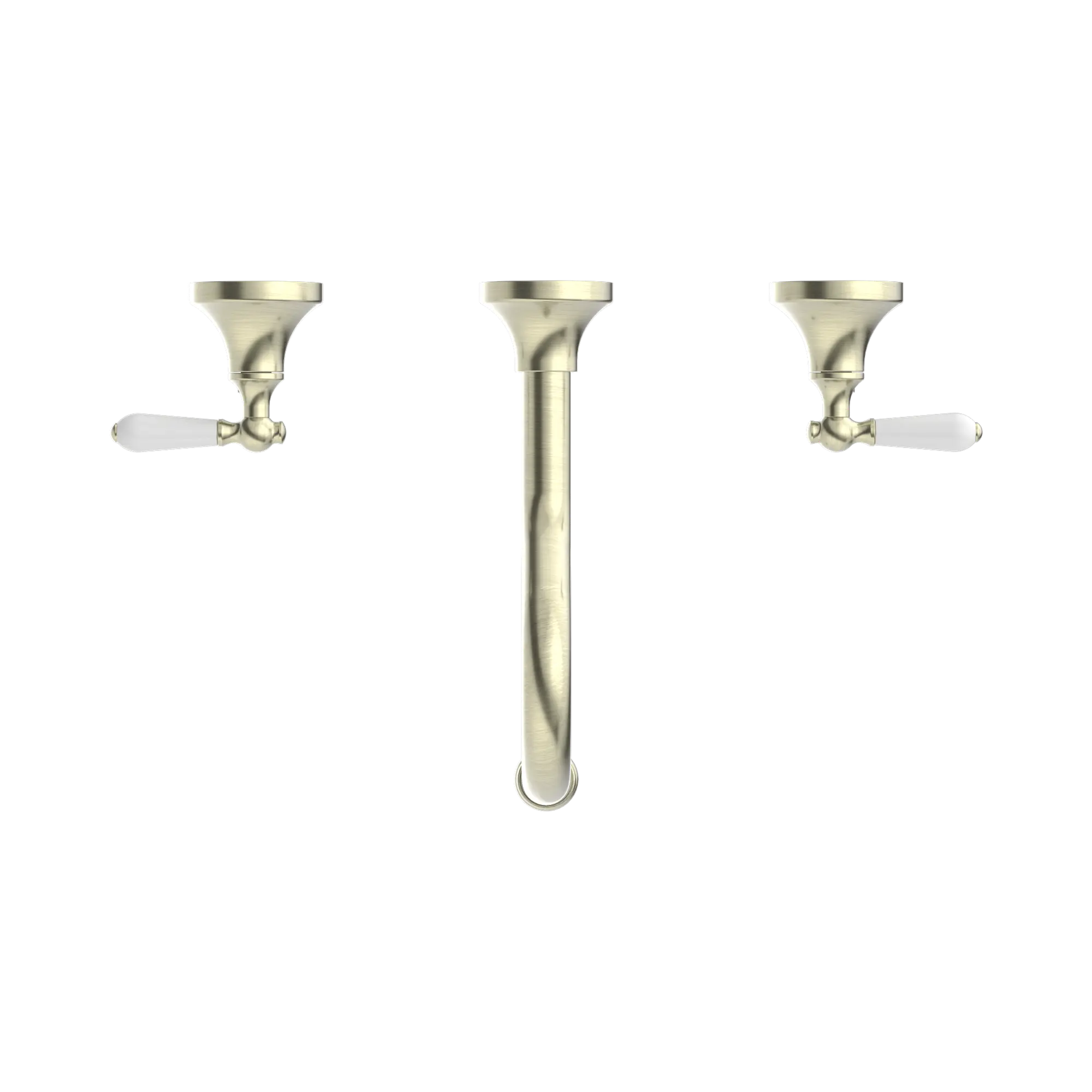 York Wall Basin Set With White Porcelain Lever