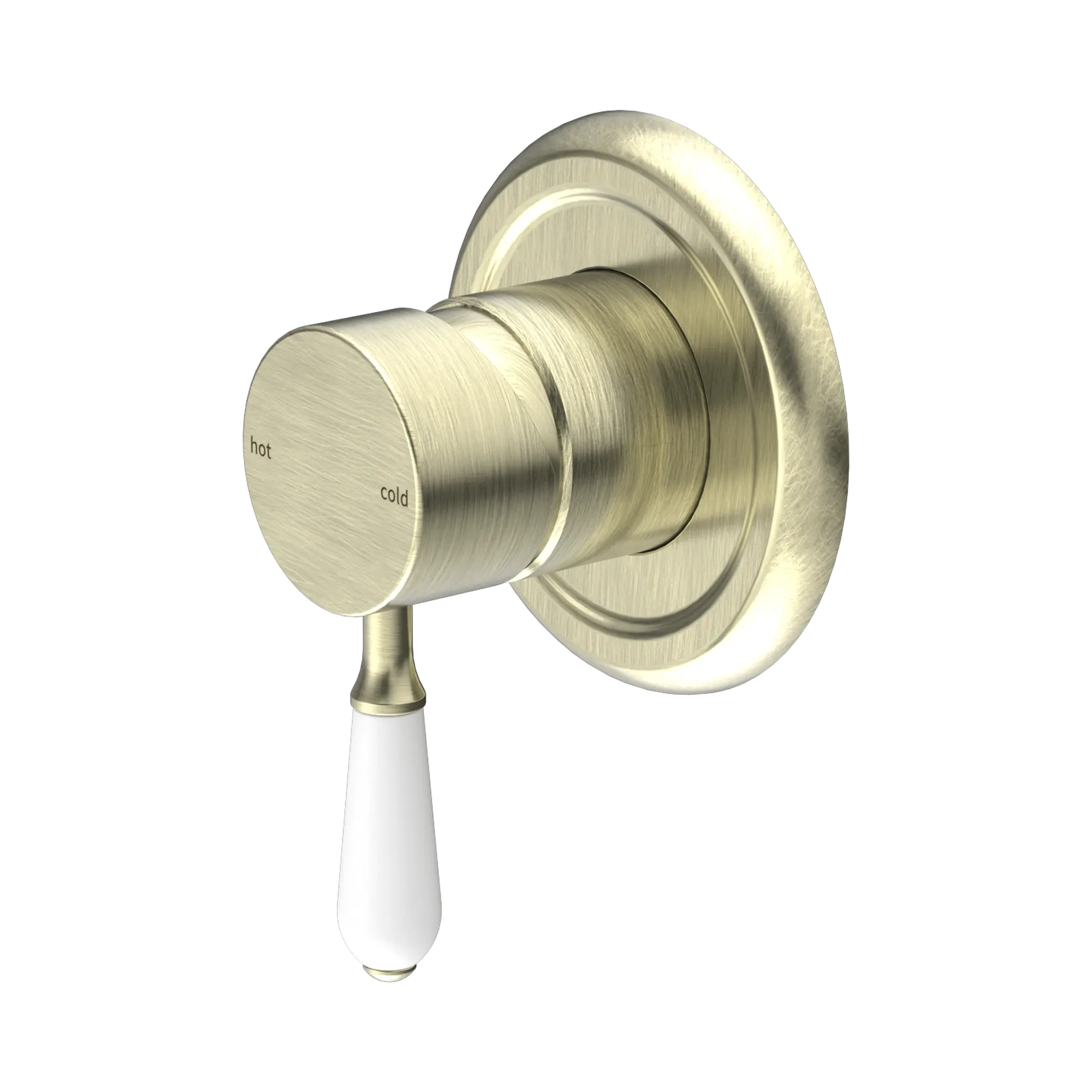 York Shower Mixer With White Porcelain Lever