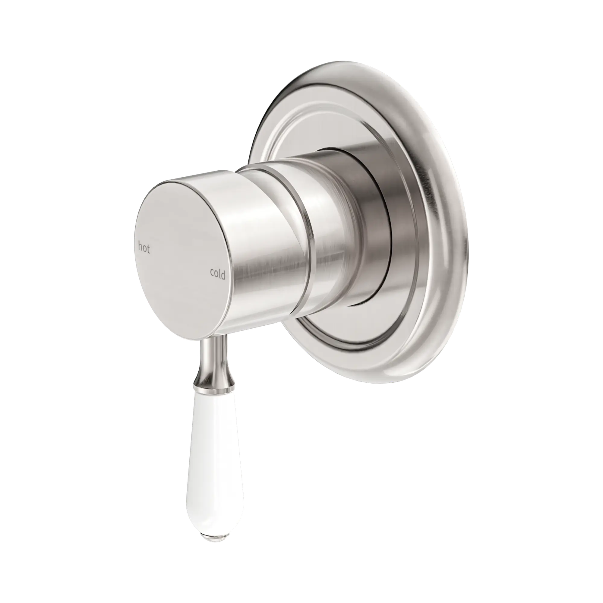 York Shower Mixer With White Porcelain Lever