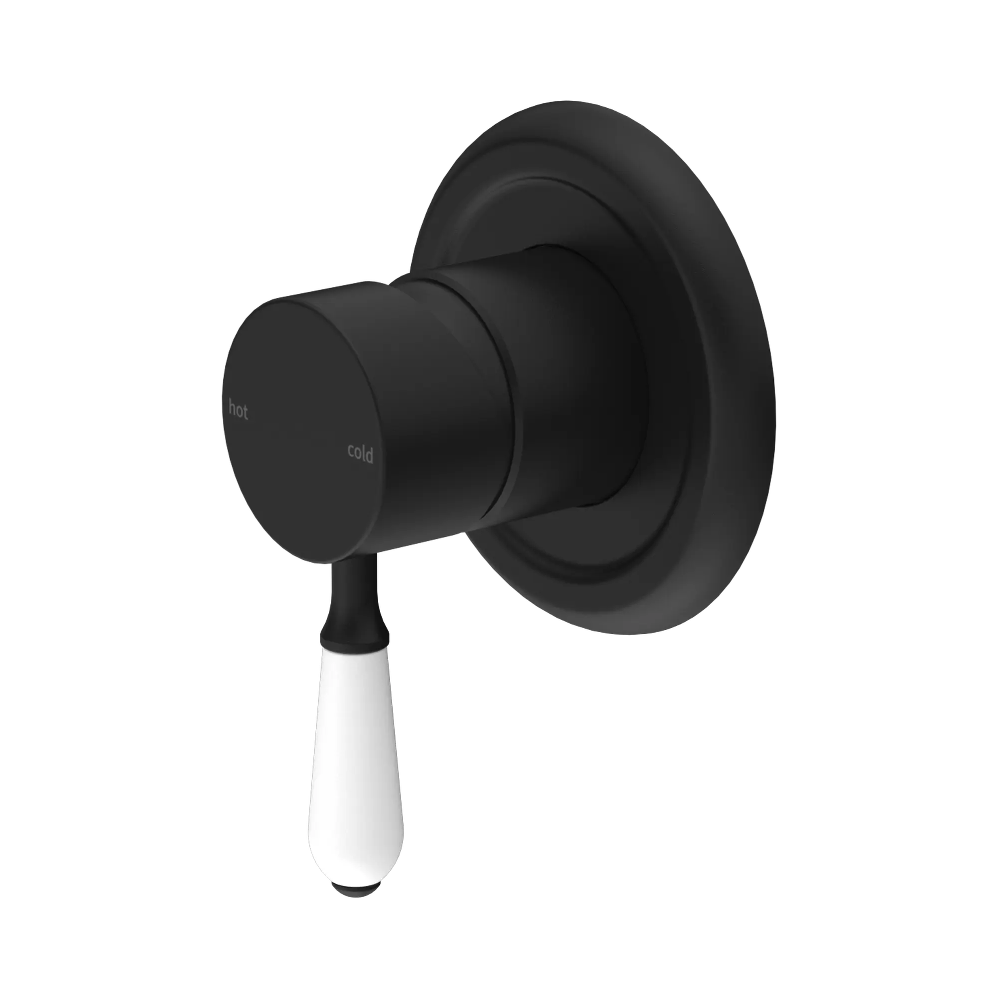 York Shower Mixer With White Porcelain Lever