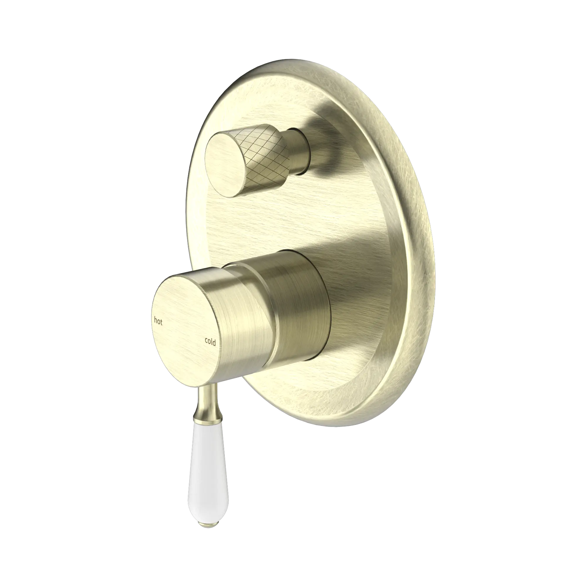 York Shower Mixer With Diverter With White Porcelain Lever