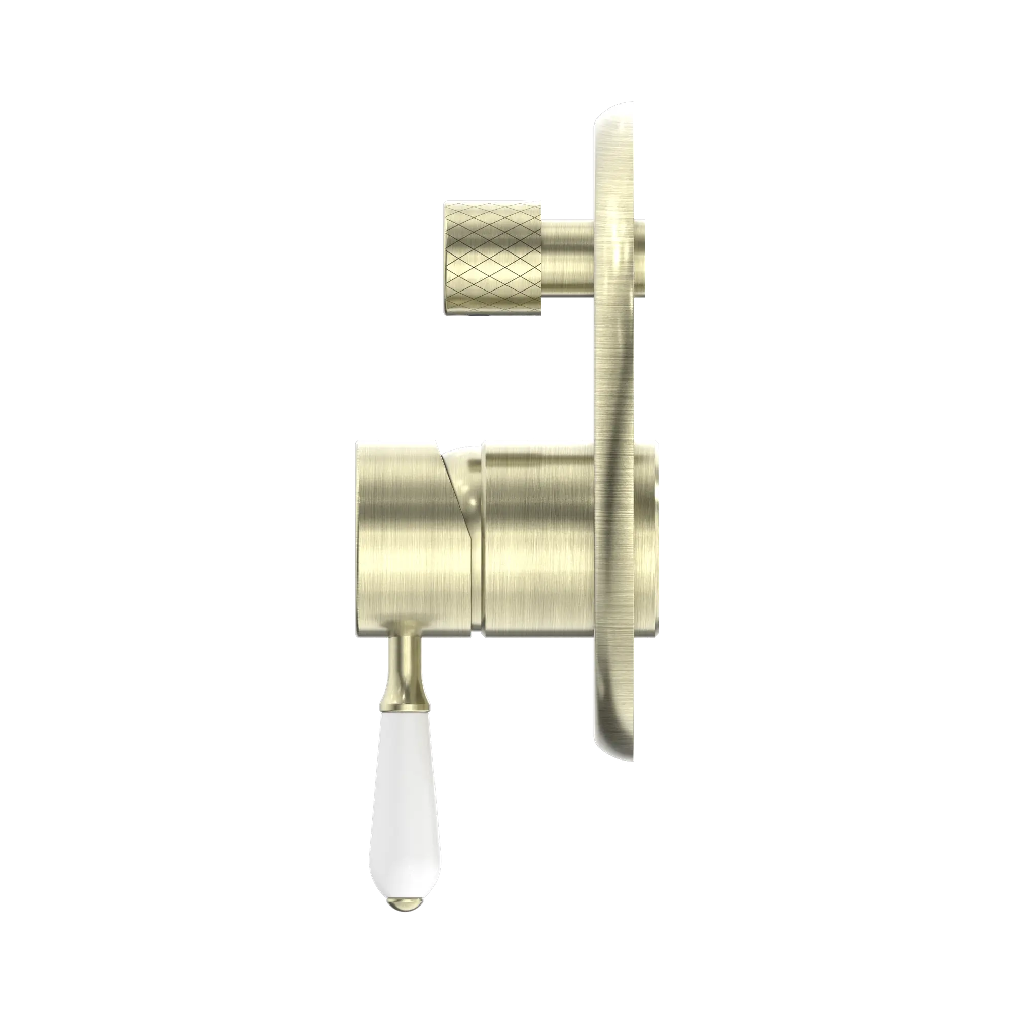 York Shower Mixer With Diverter With White Porcelain Lever