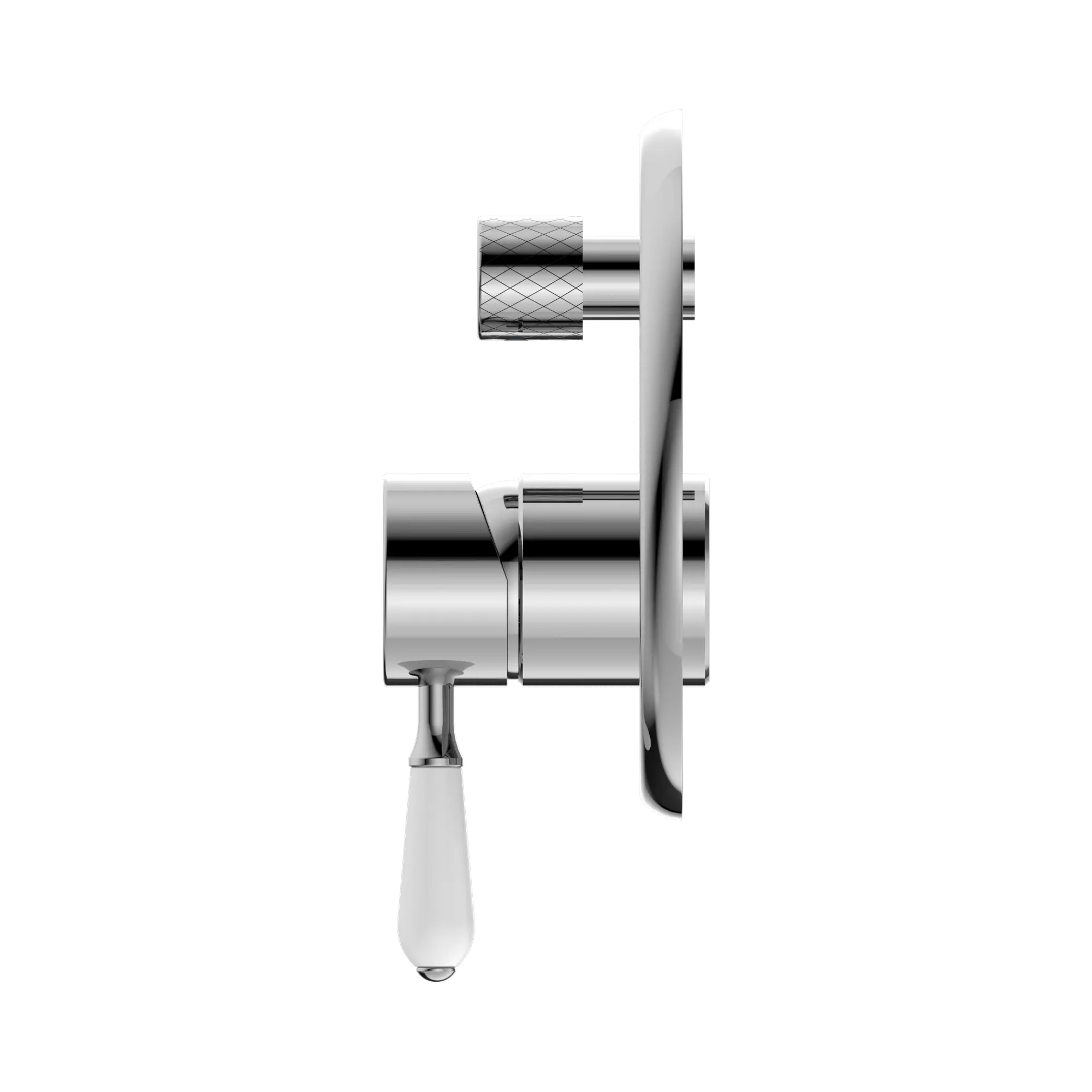 York Shower Mixer With Diverter With White Porcelain Lever