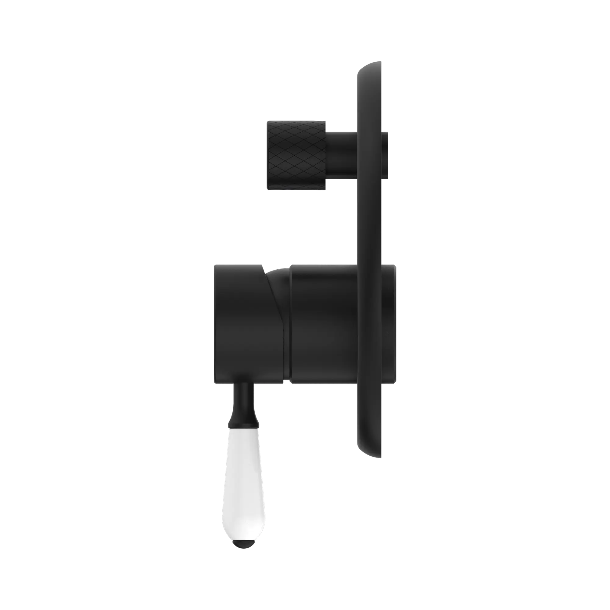 York Shower Mixer With Diverter With White Porcelain Lever