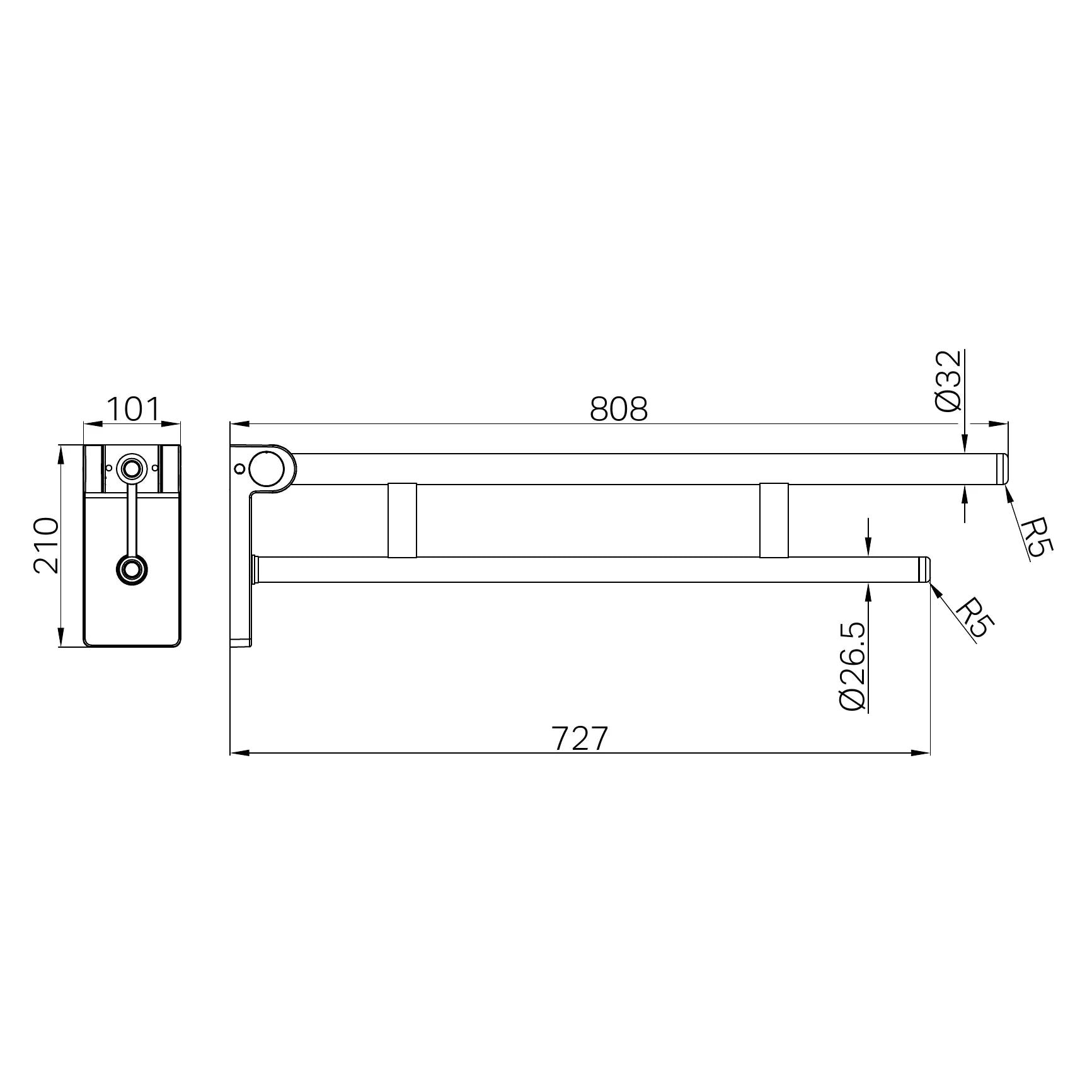 Mecca Care Foldable Toilet Support Arm