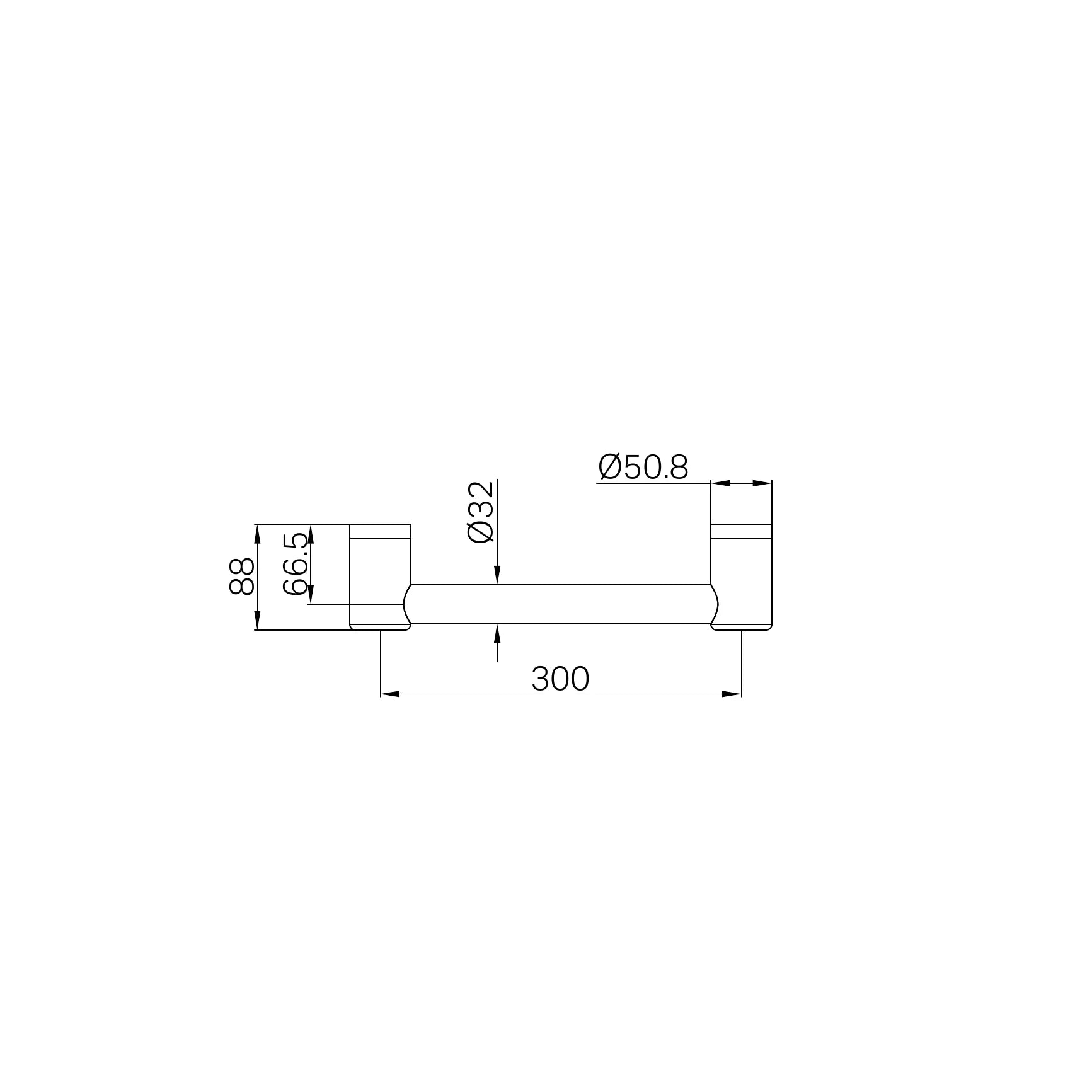 Mecca Care 32mm Grab Rail 300mm
