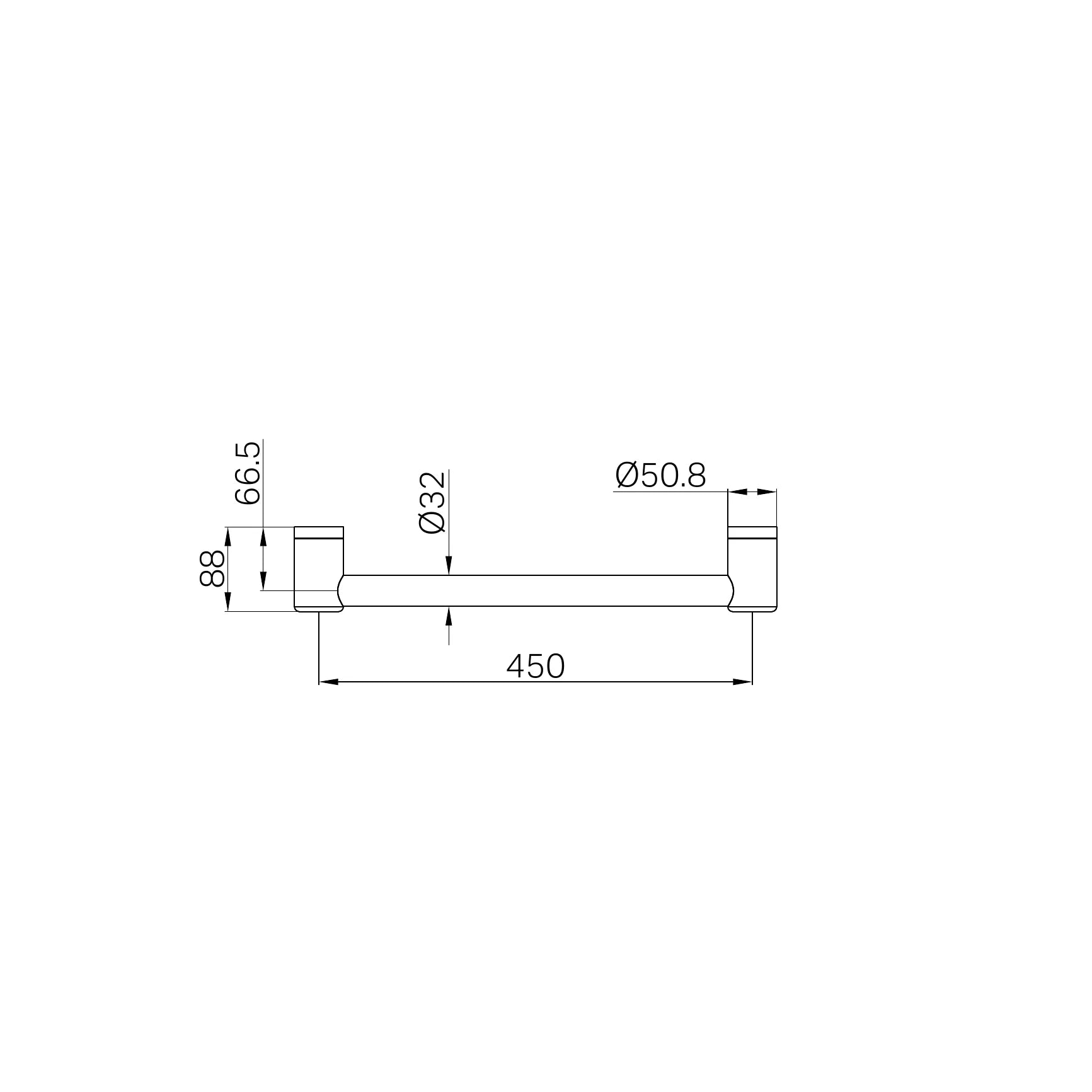 Mecca Care 32mm Grab Rail 450mm