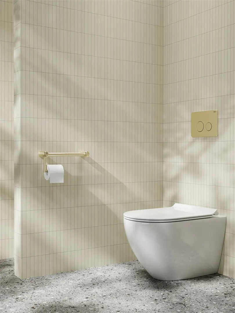 Mecca Care 32mm Grab Rail With Toilet Roll Holder 450mm