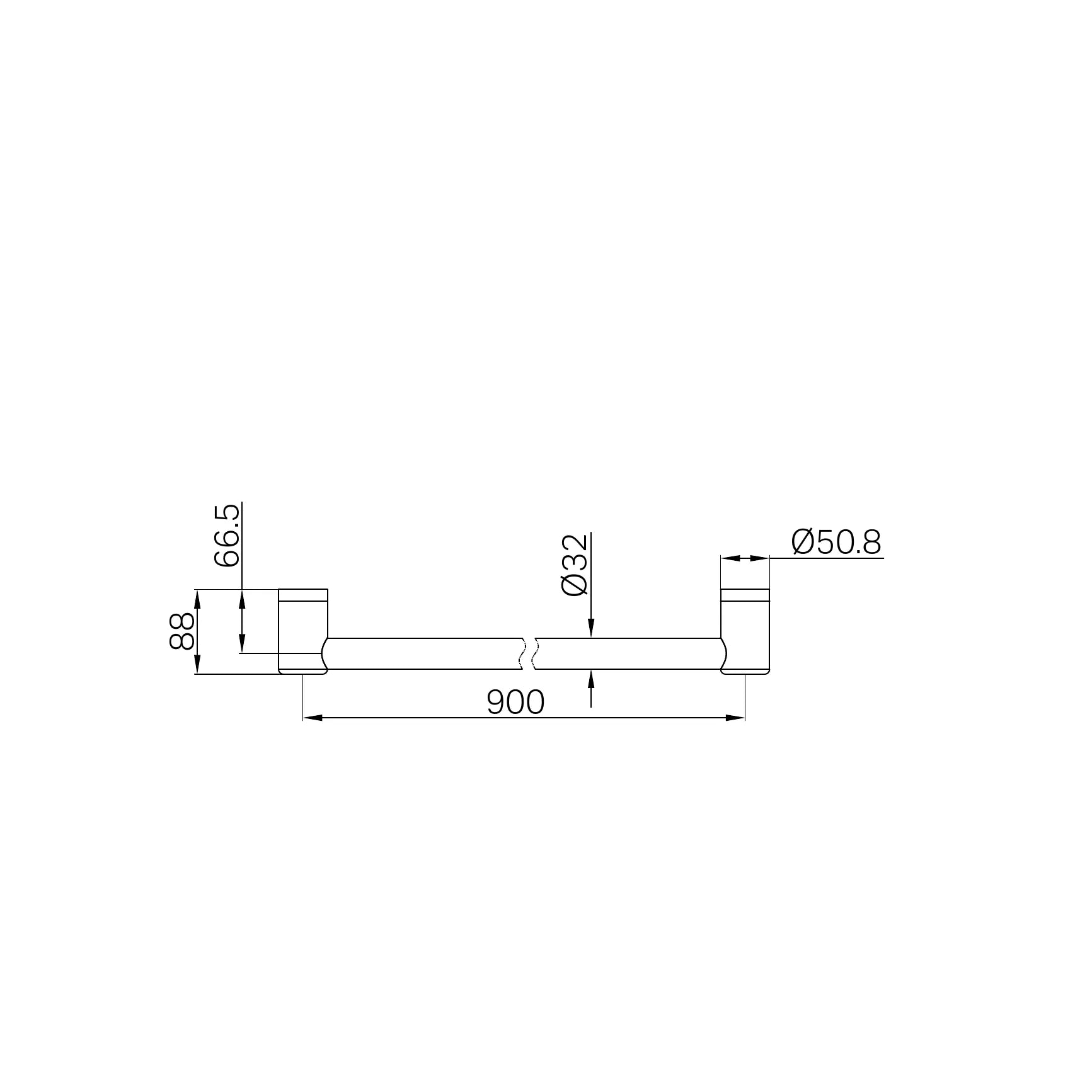 Mecca Care 32mm Grab Rail 900mm