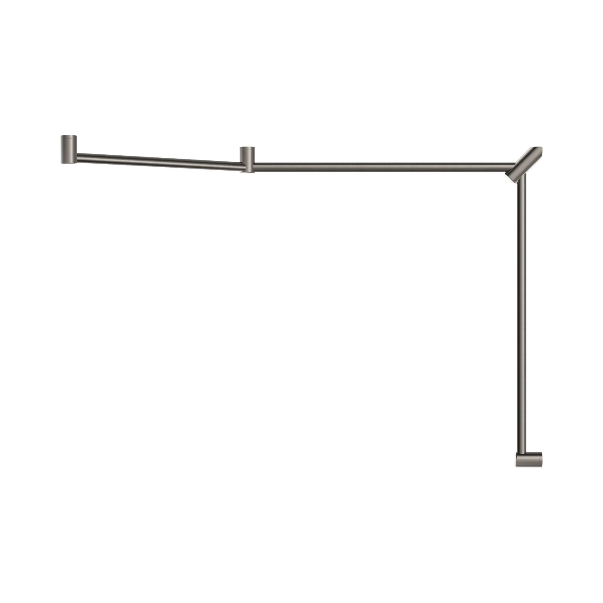 Mecca Care 32mm DDA Accessible Toilet Grab Rail Set 45 Degree Continuous 750X965X1025mm