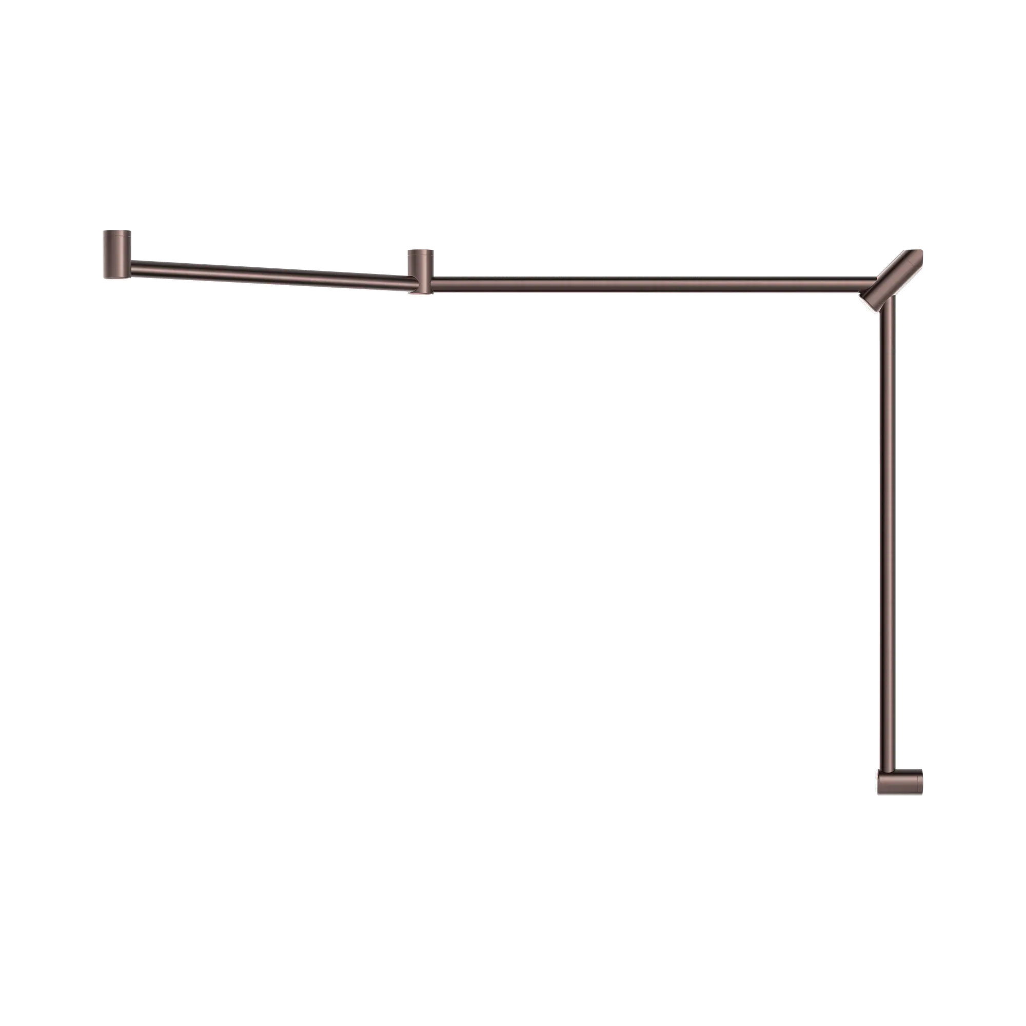 Mecca Care 32mm DDA Accessible Toilet Grab Rail Set 45 Degree Continuous 750X965X1025mm