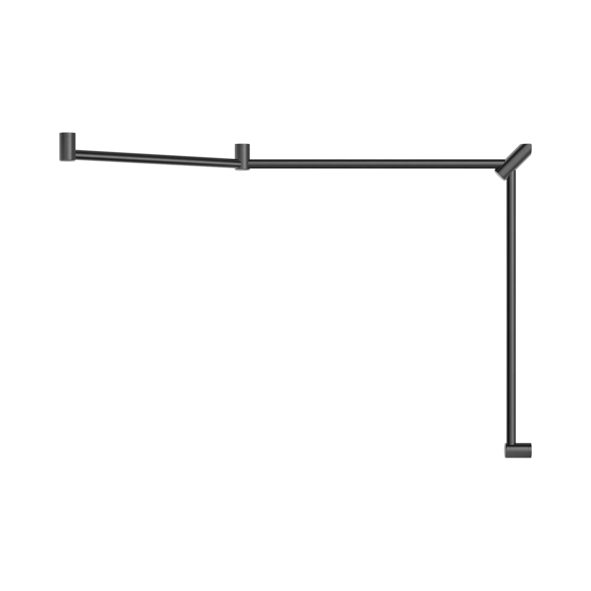 Mecca Care 32mm DDA Accessible Toilet Grab Rail Set 45 Degree Continuous 750X965X1025mm