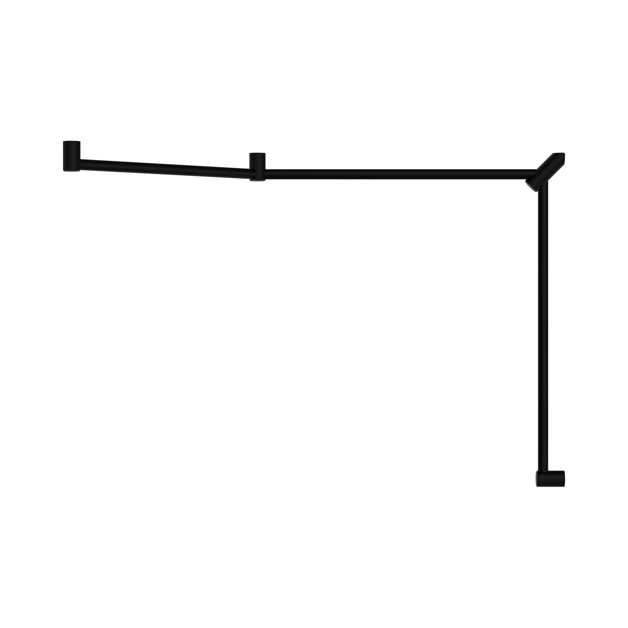 Mecca Care 32mm DDA Accessible Toilet Grab Rail Set 45 Degree Continuous 750X965X1025mm