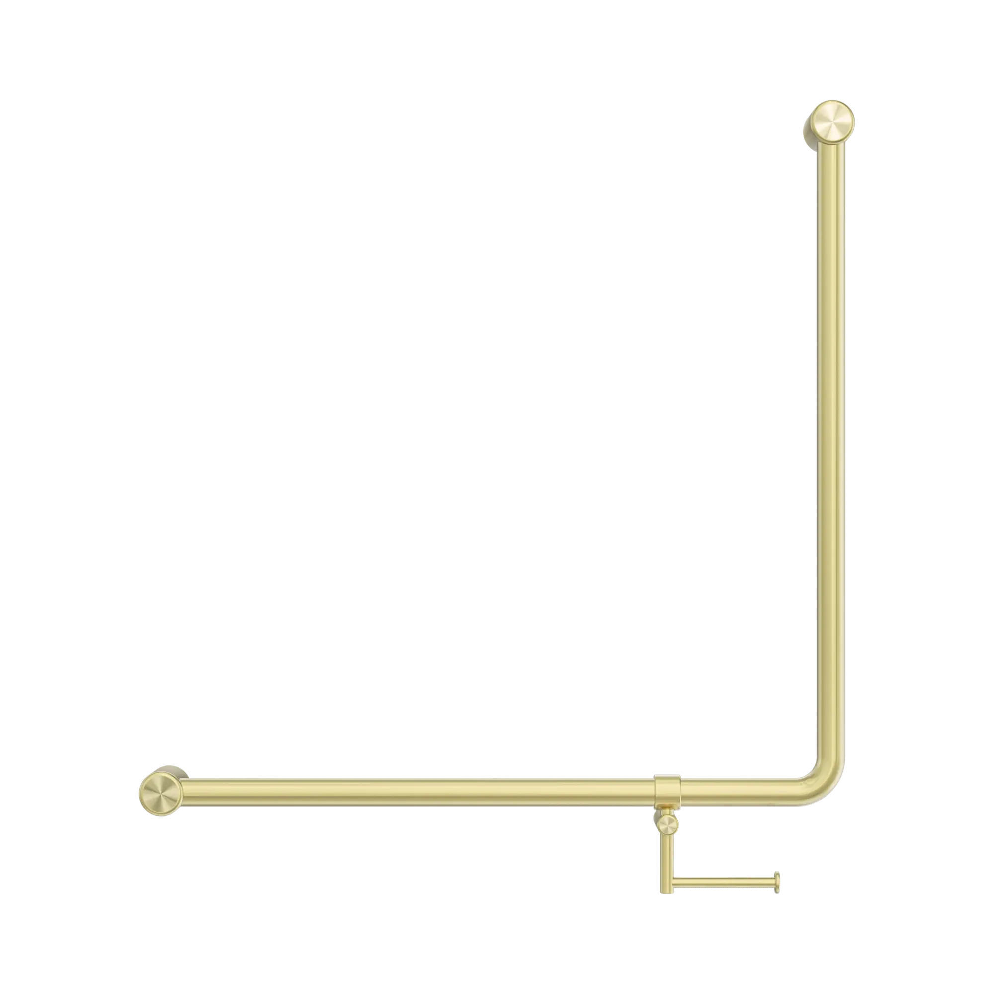 Mecca Care 32mm 90 Degree NZ4121 Accessible Toilet Grab Rail 750X750mm With Toilet Roll Holder