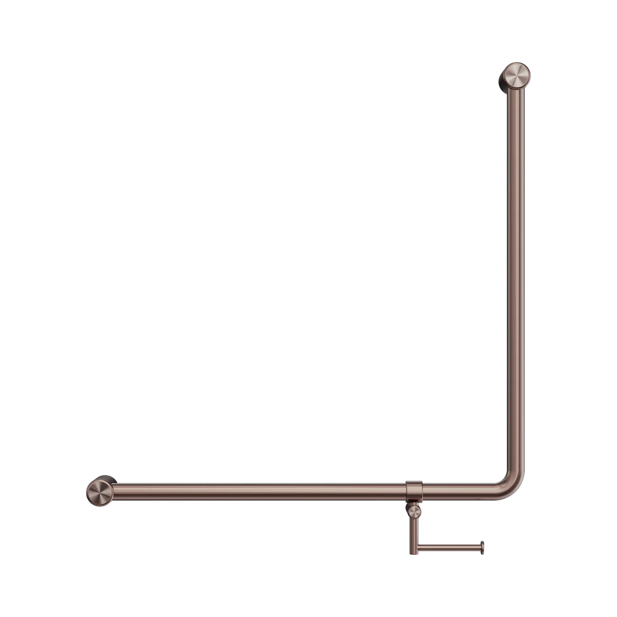 Mecca Care 32mm 90 Degree NZ4121 Accessible Toilet Grab Rail 750X750mm With Toilet Roll Holder