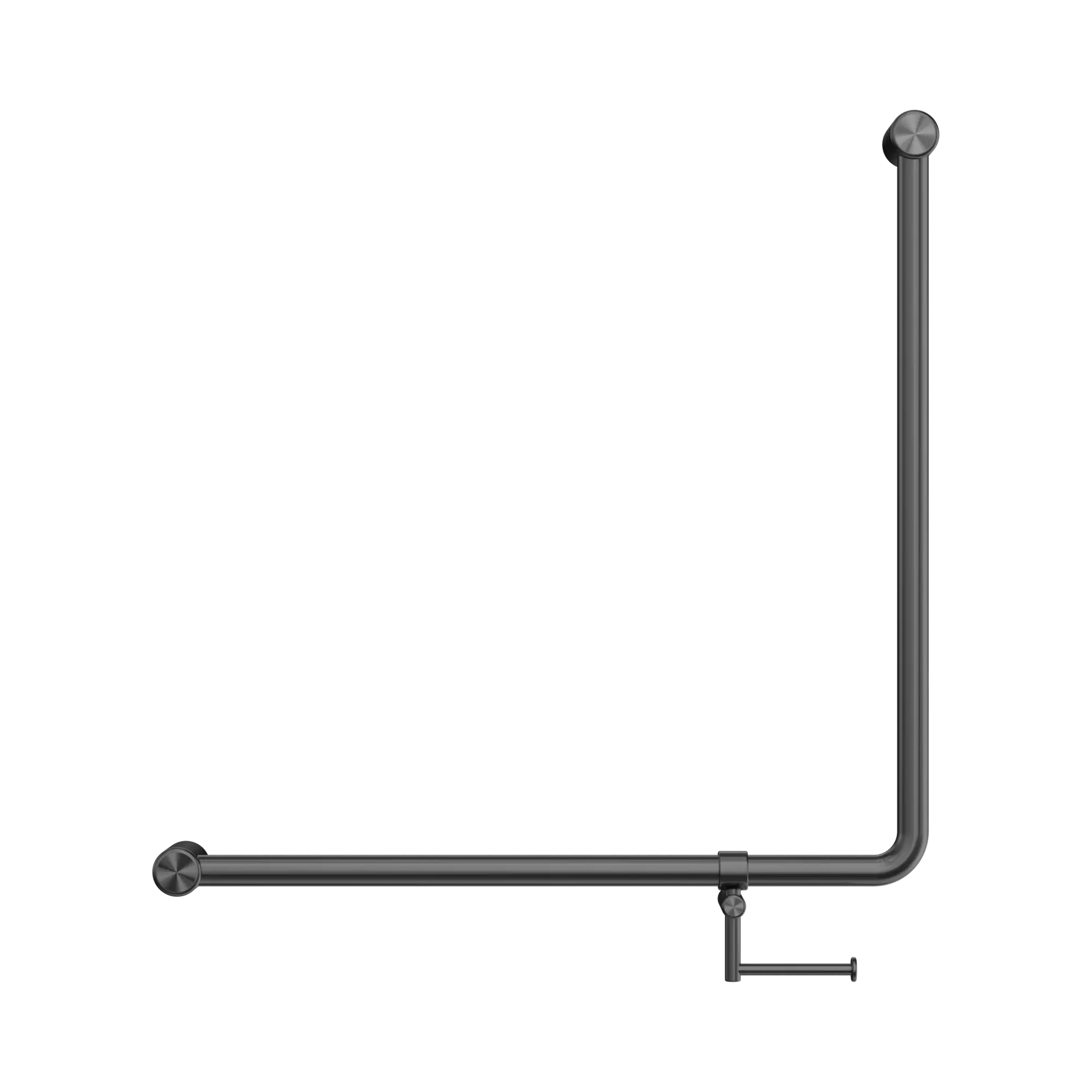 Mecca Care 32mm 90 Degree NZ4121 Accessible Toilet Grab Rail 750X750mm With Toilet Roll Holder