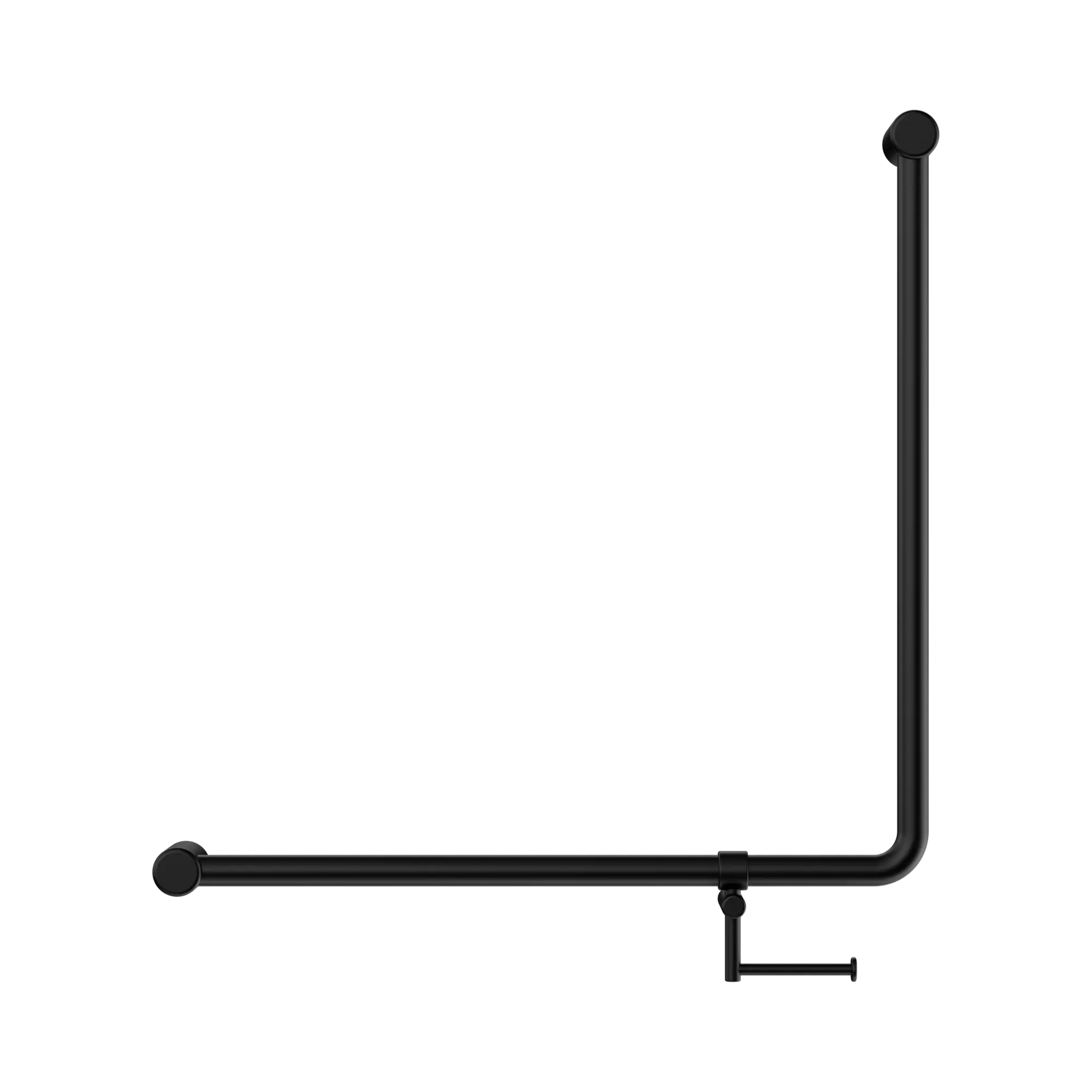 Mecca Care 32mm 90 Degree NZ4121 Accessible Toilet Grab Rail 750X750mm With Toilet Roll Holder