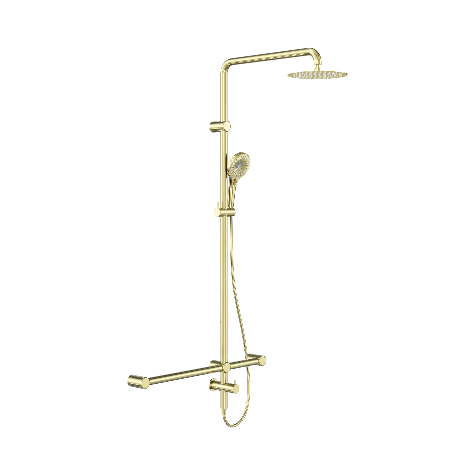 Mecca Care 32mm T Bar Grab Rail 1100x750mm Twin Shower Set
