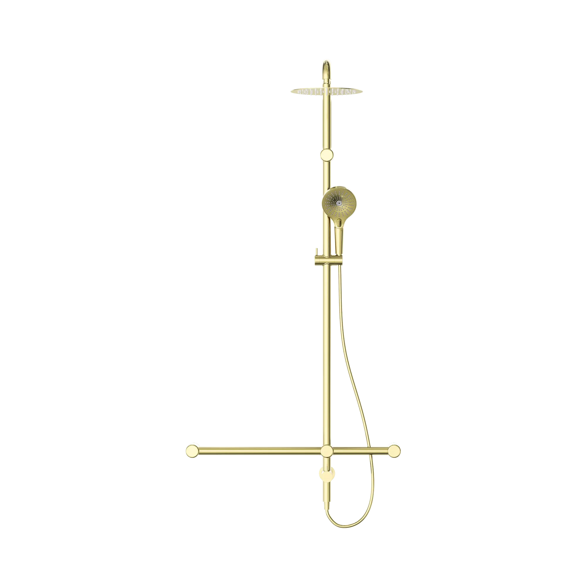 Mecca Care 32mm T Bar Grab Rail 1100x750mm Twin Shower Set