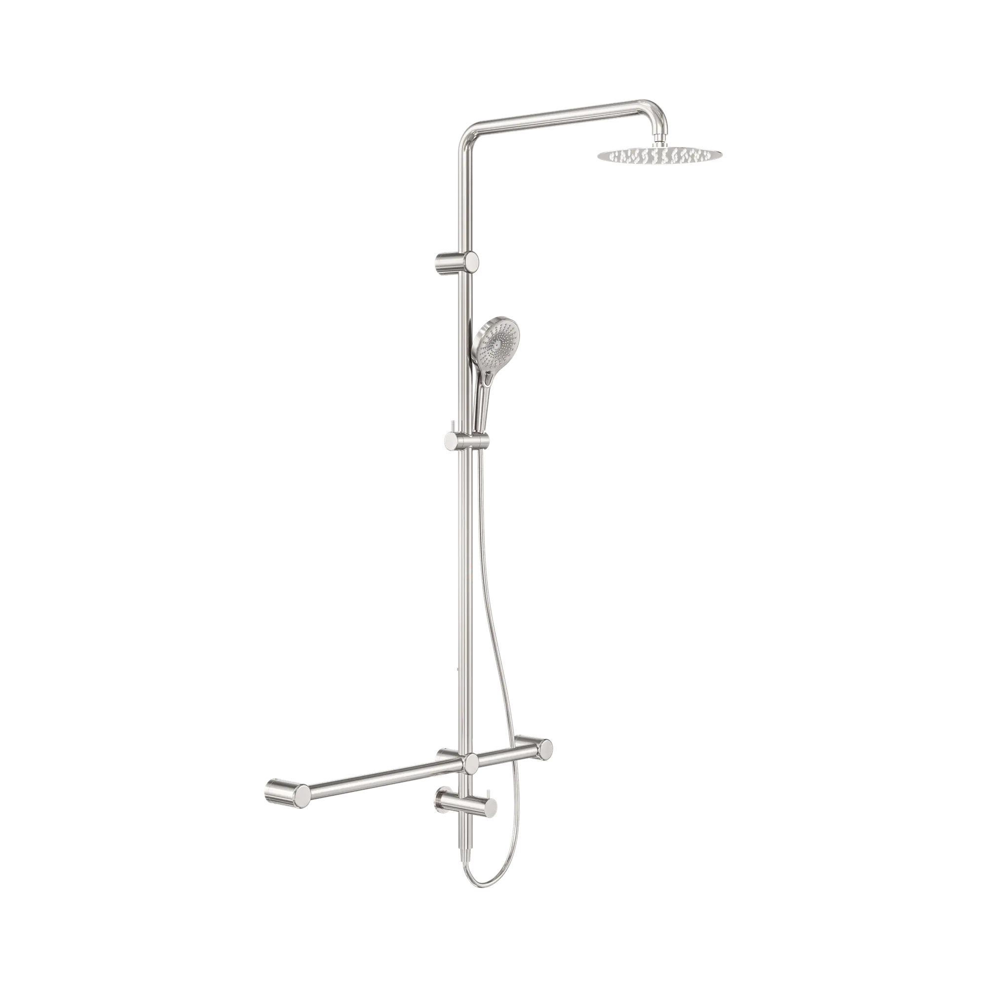 Mecca Care 32mm T Bar Grab Rail 1100x750mm Twin Shower Set