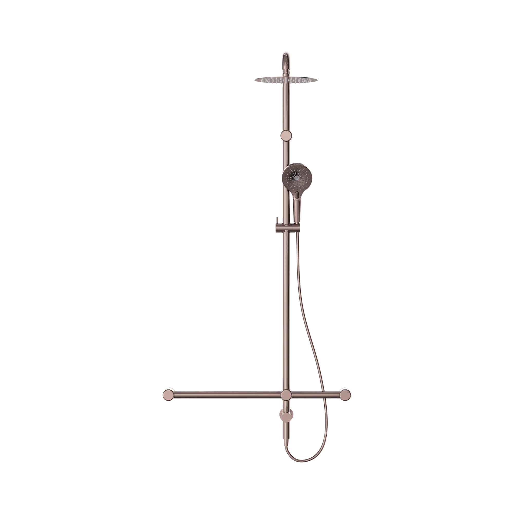 Mecca Care 32mm T Bar Grab Rail 1100x750mm Twin Shower Set