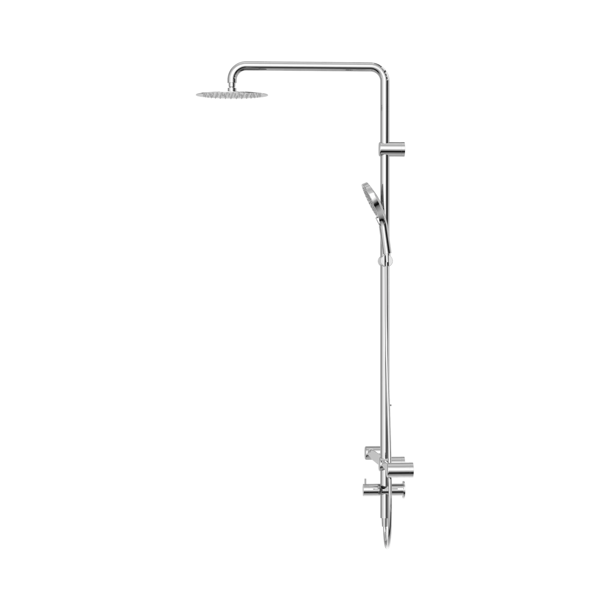 Mecca Care 32mm T Bar Grab Rail 1100x750mm Twin Shower Set